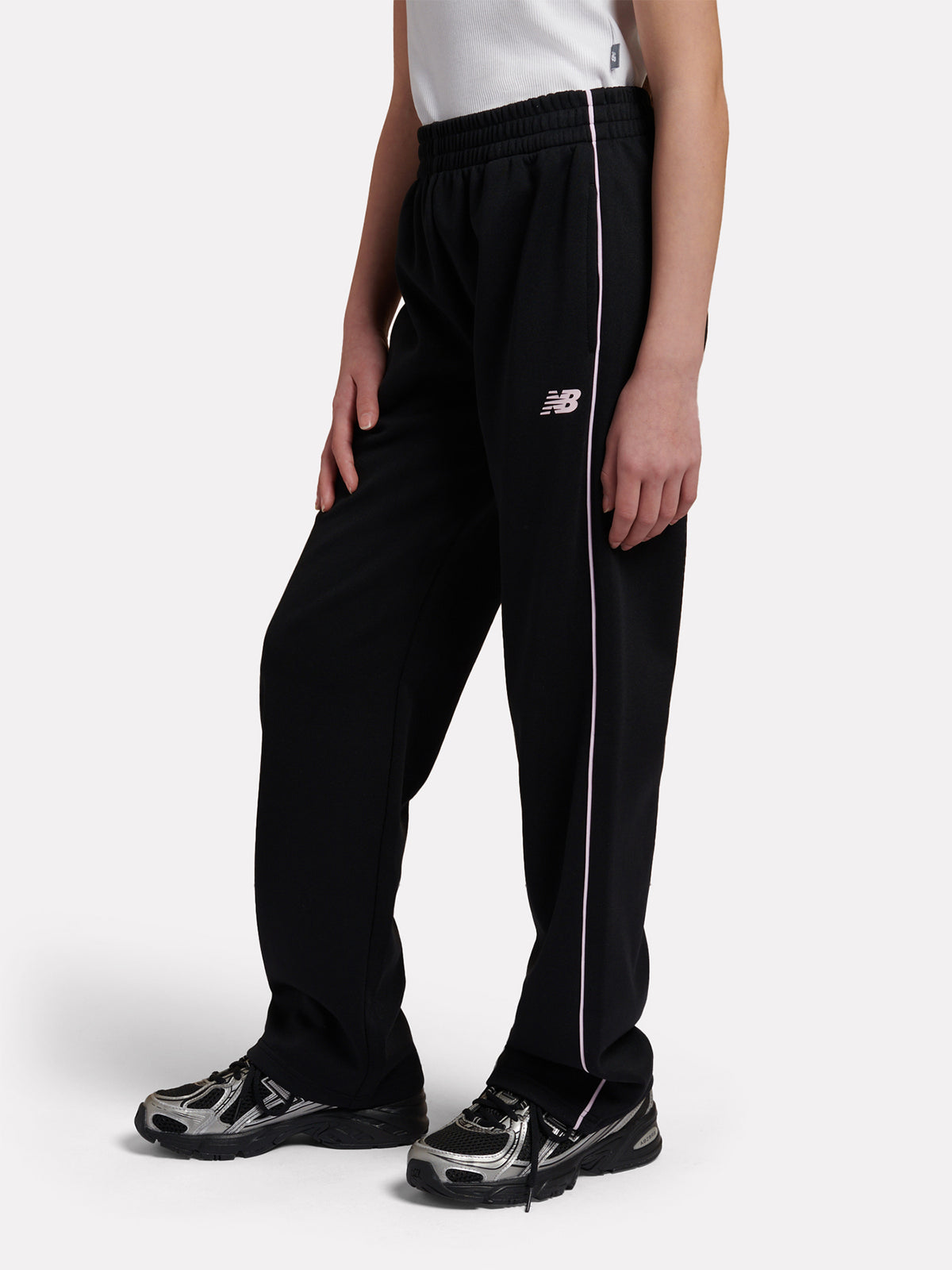 Girls' Piped Double-Knit Track Trousers - Caviar