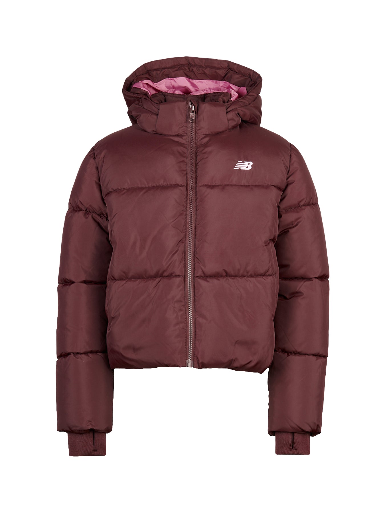 Unbaffled Puffer Coat - Cherry Leather