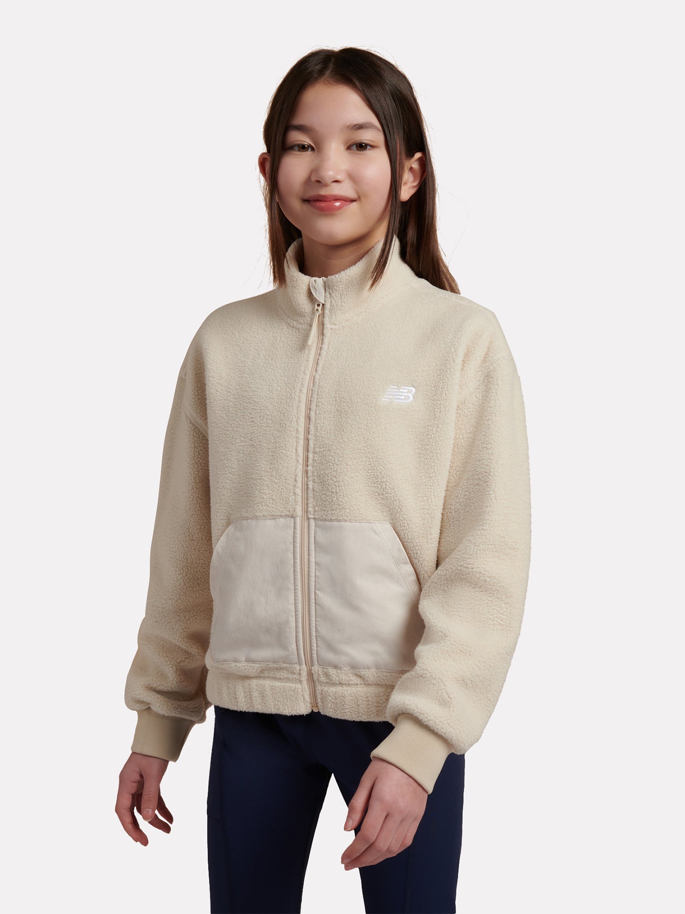 Borg Zip-Through Jacket - Bisque