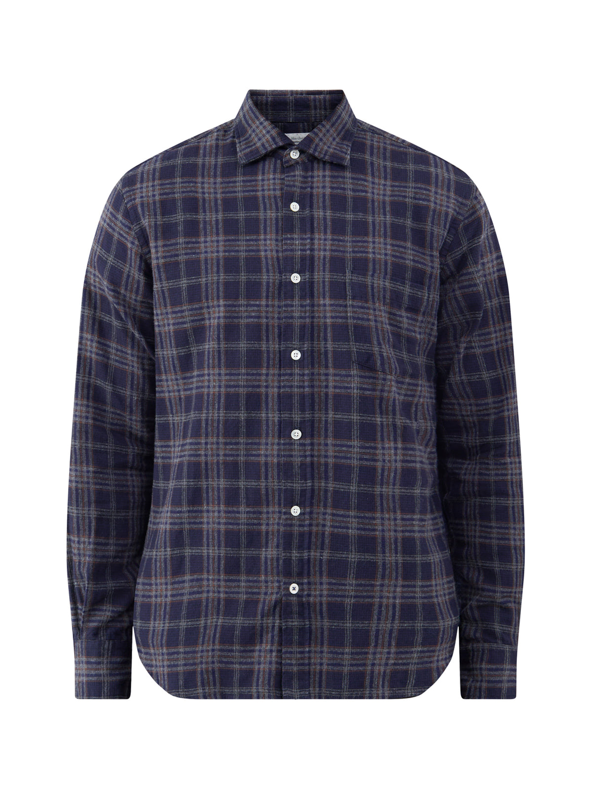 Paul Brushed Cotton Plaid Shirt - Navy