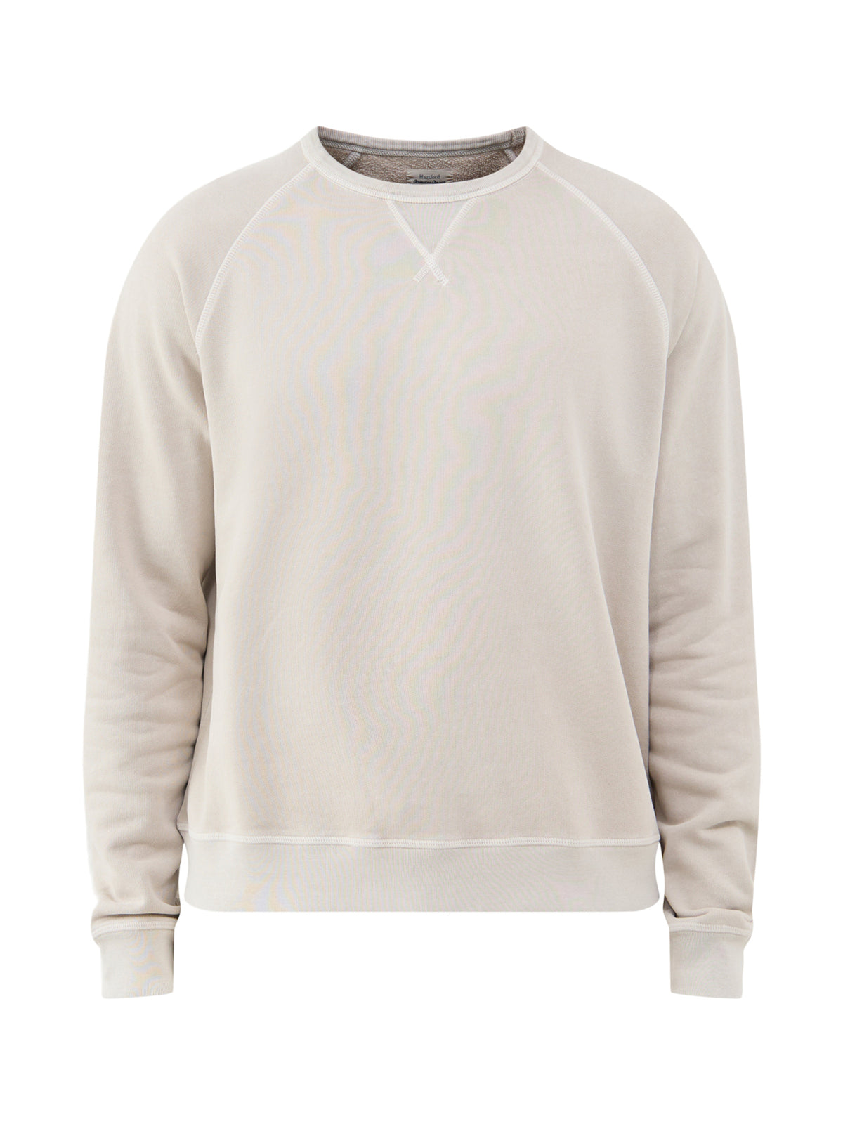 Light Fleece Cotton Crew Neck Sweatshirt - Cement