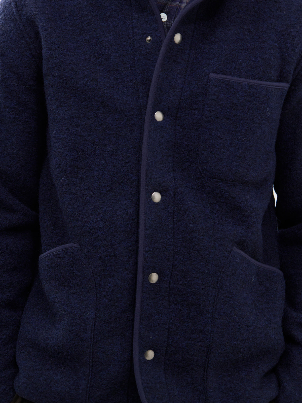 Jock Boiled Wool Overshirt - Navy