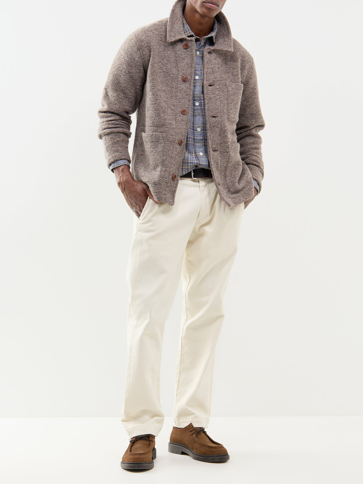 Service Boiled Wool Jacket - Mushroom