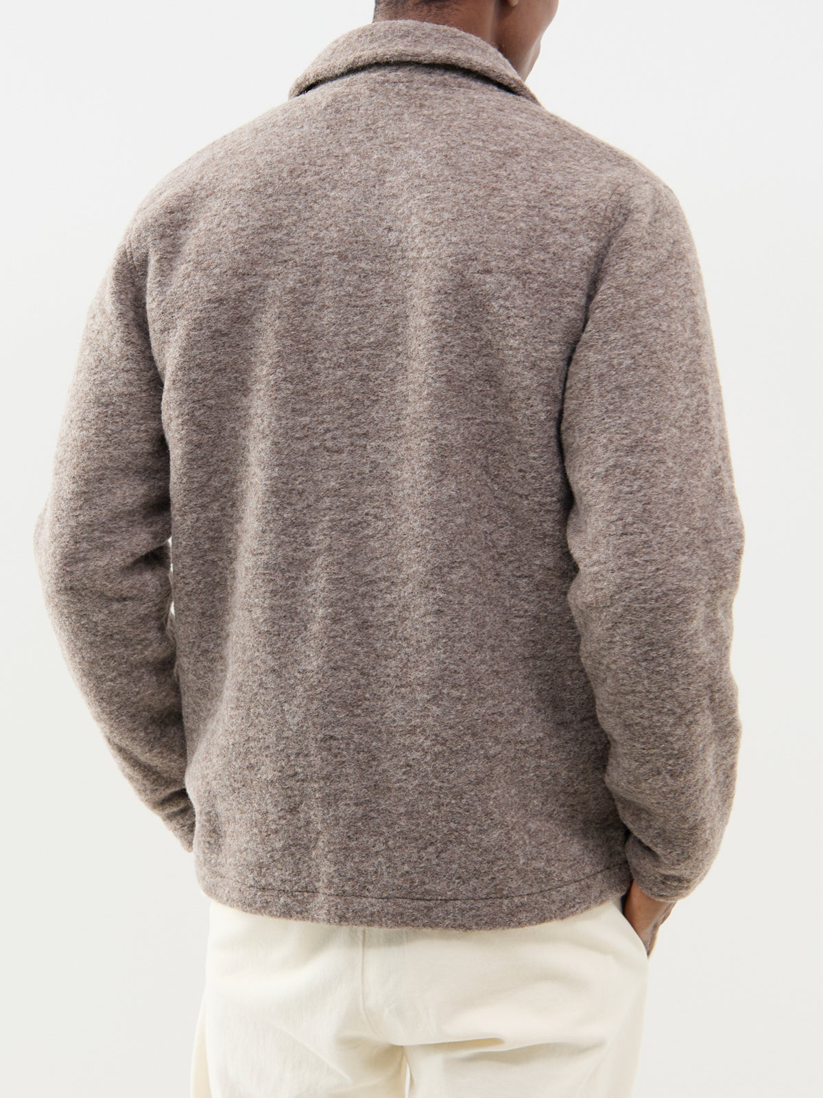 Service Boiled Wool Jacket - Mushroom