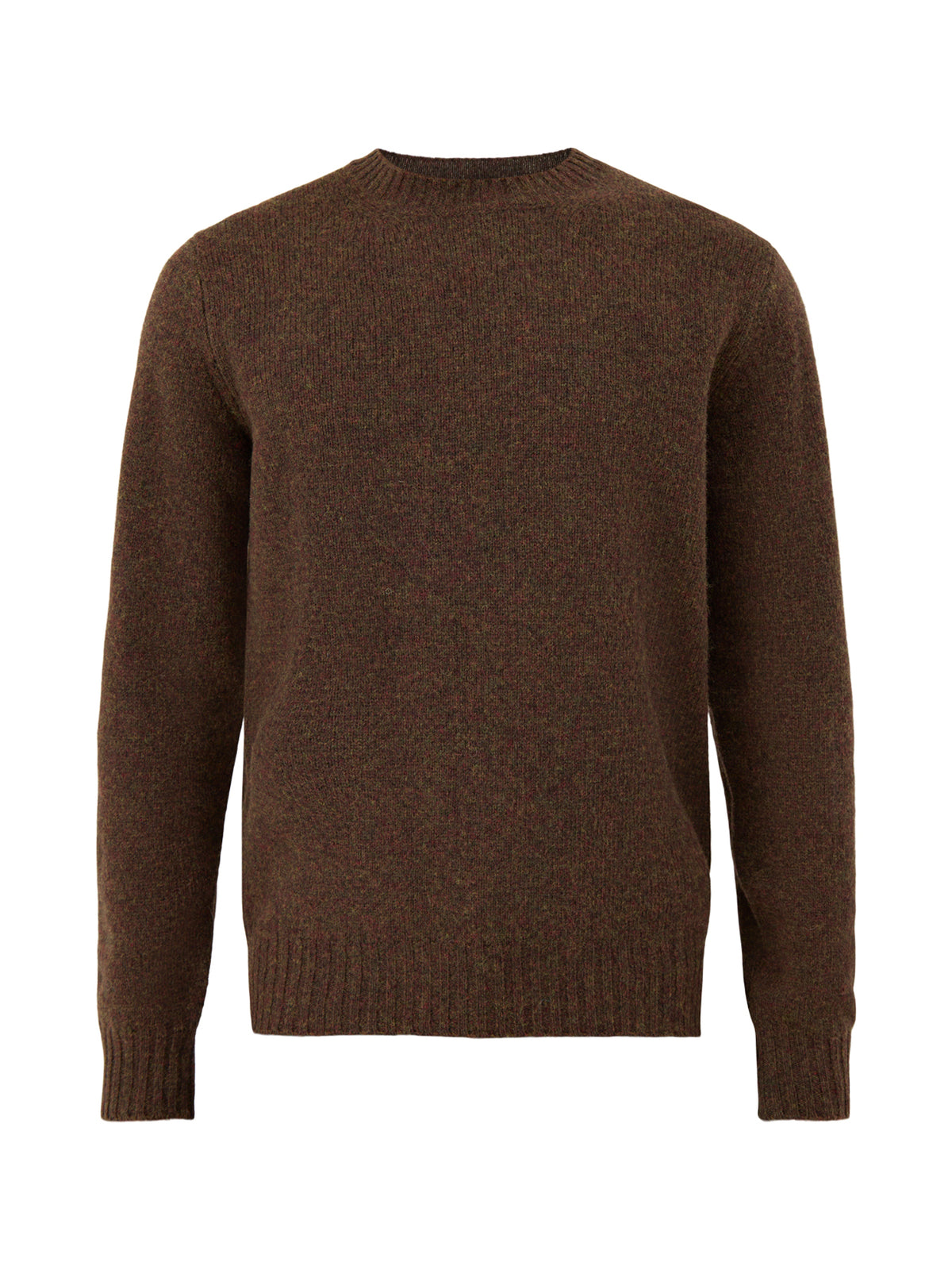 Shetland Wool Crew Neck Jumper - Rusty
