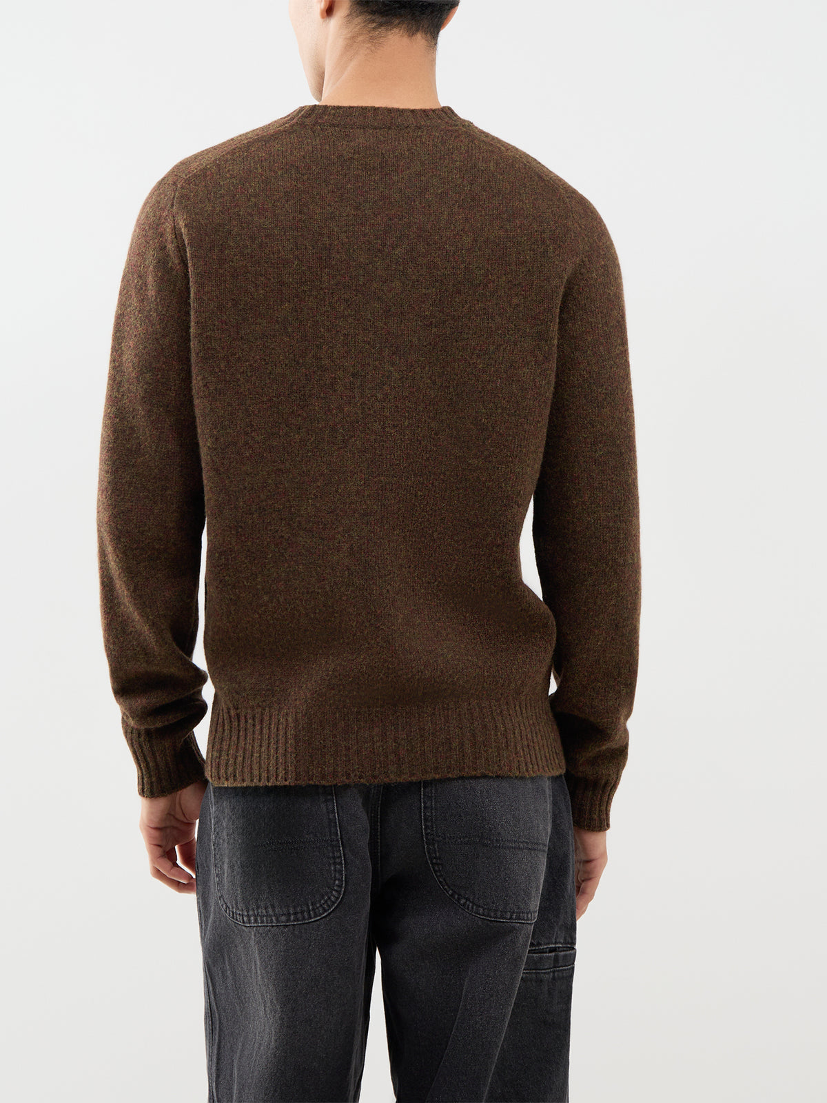 Shetland Wool Crew Neck Jumper - Rusty