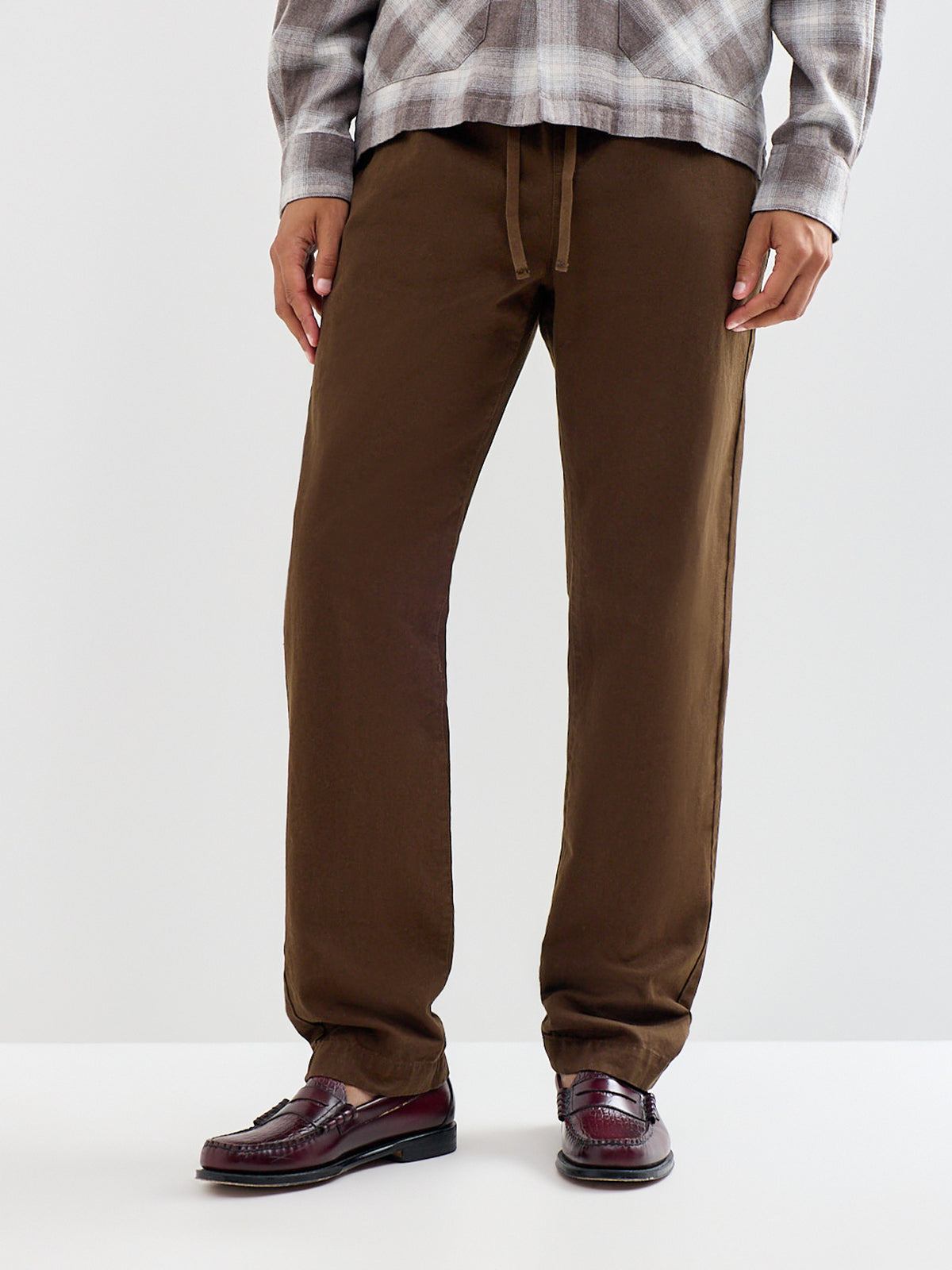 Joggy Cotton Drawstring Chinos Brown