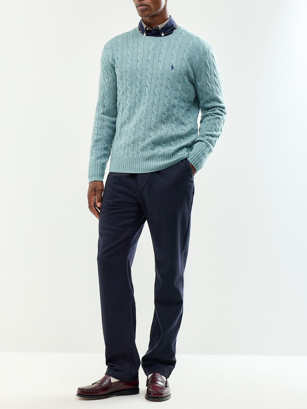Men's Washable Wool Blend Joggy Drawstring Trousers