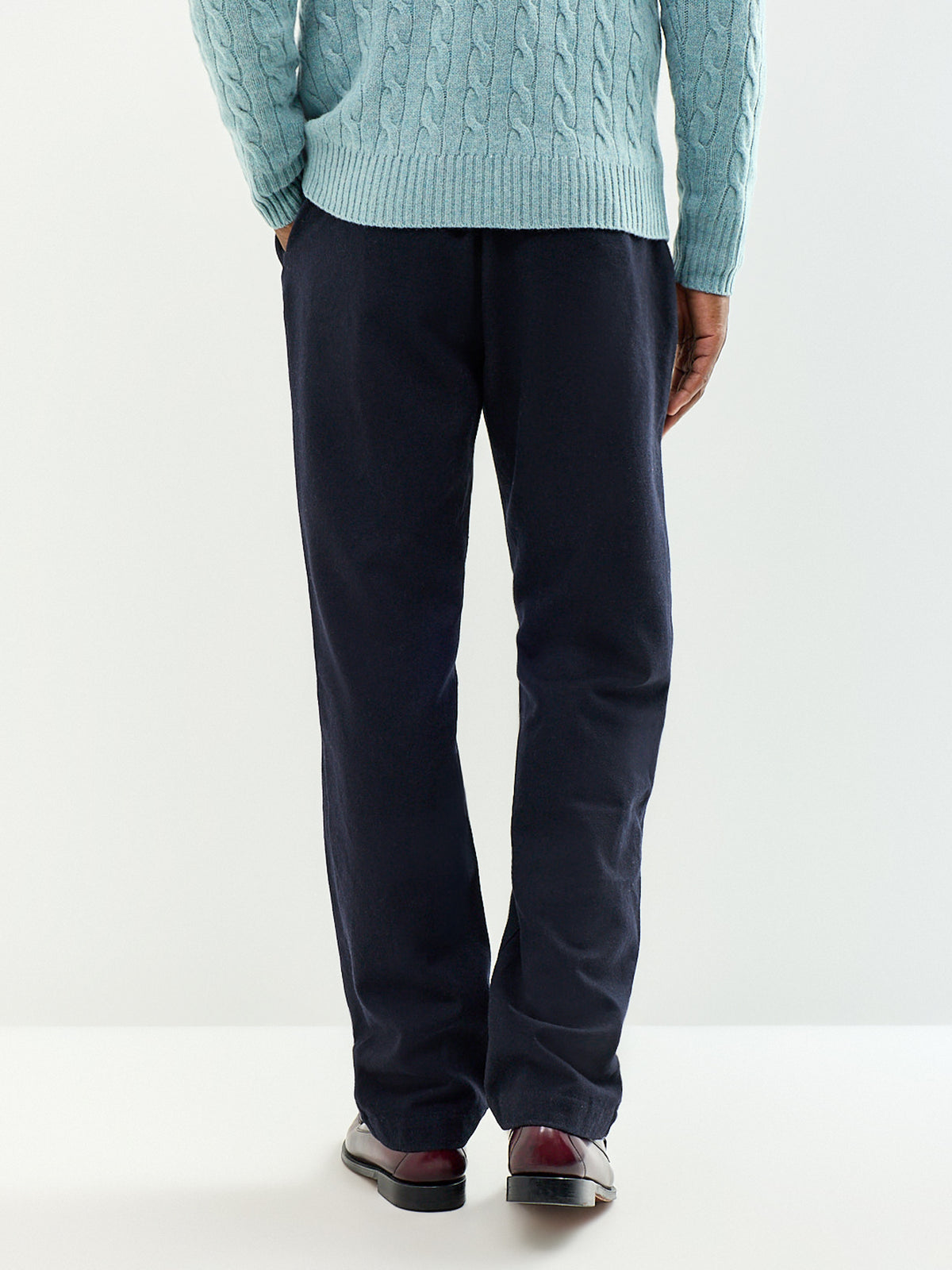Men's Washable Wool Blend Joggy Drawstring Trousers
