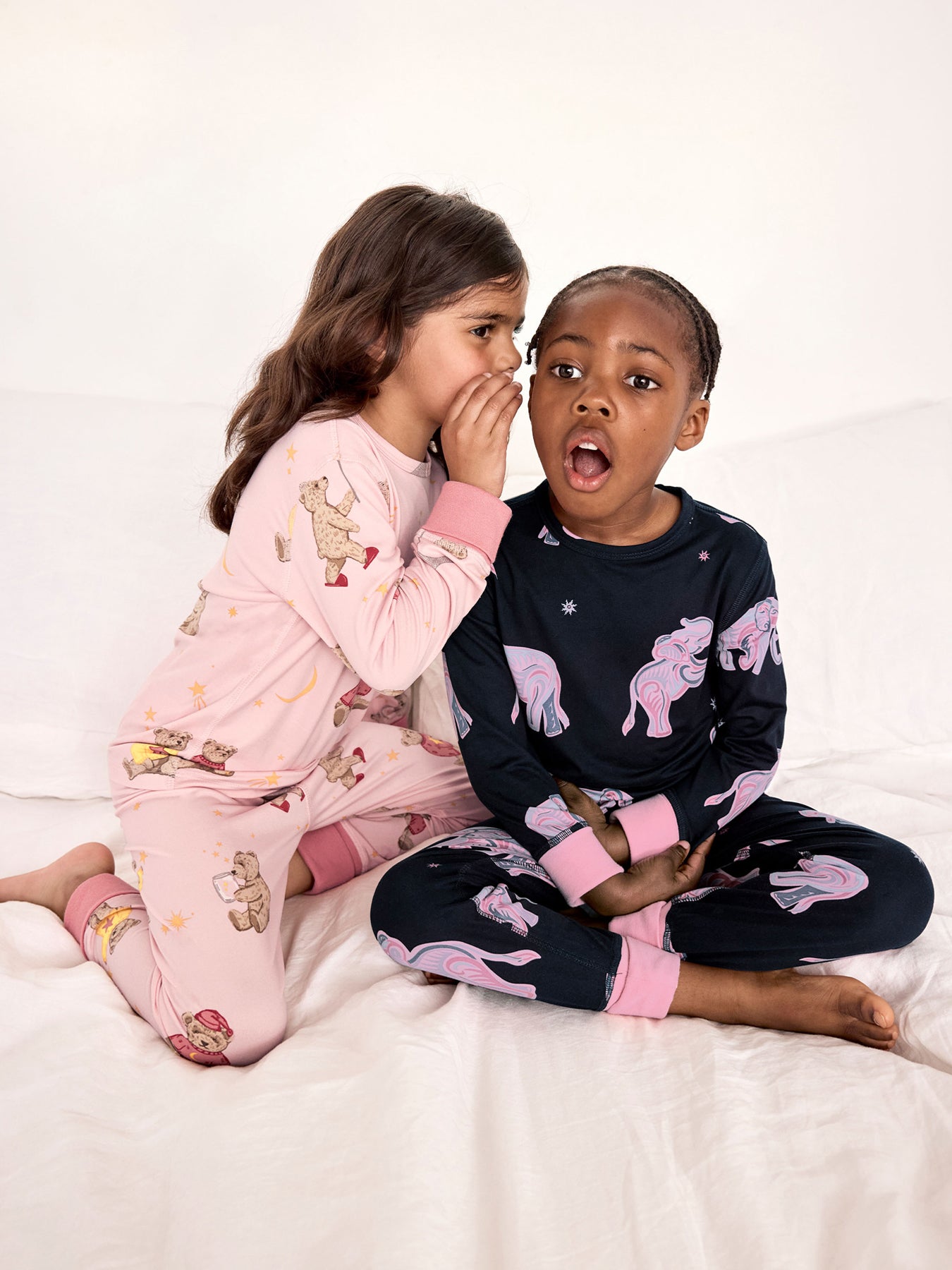 Kids 2-Pack Elephant & Bear Long Pyjama Sets Multi