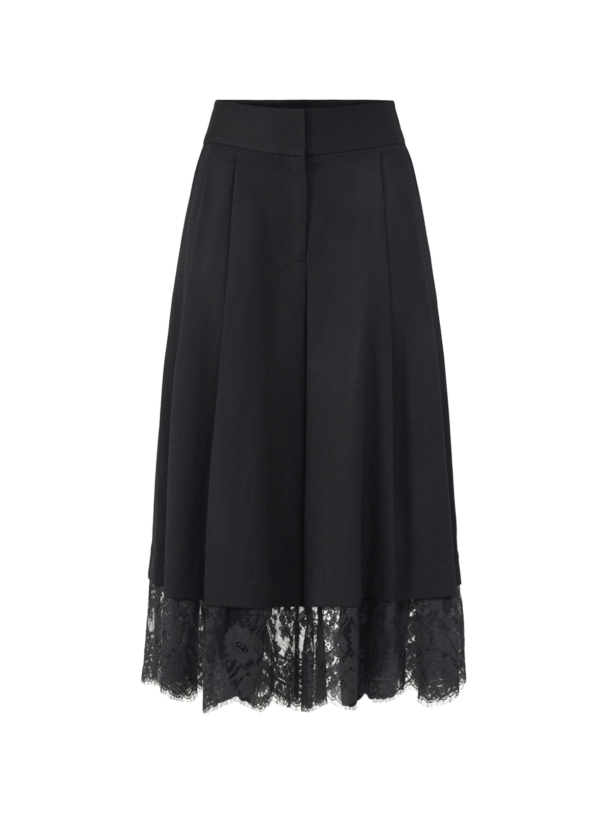 Wool Valiant Lace Culottes - Black