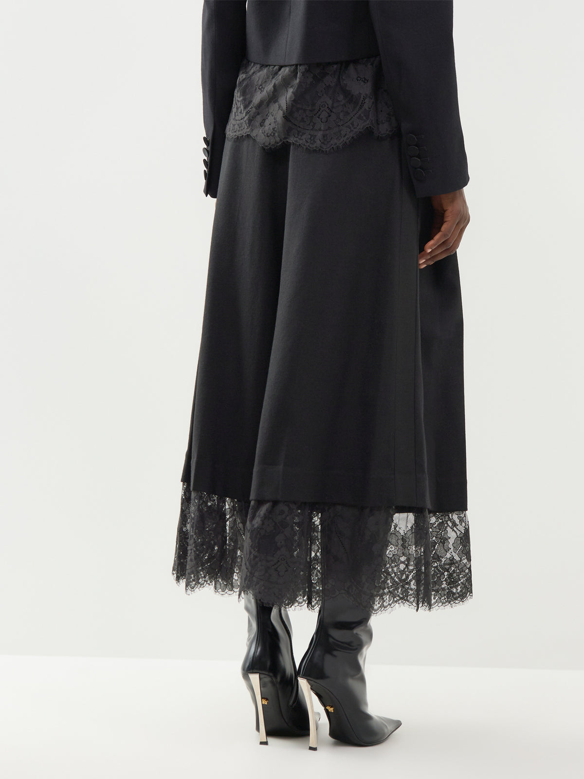 Wool Valiant Lace Culottes - Black