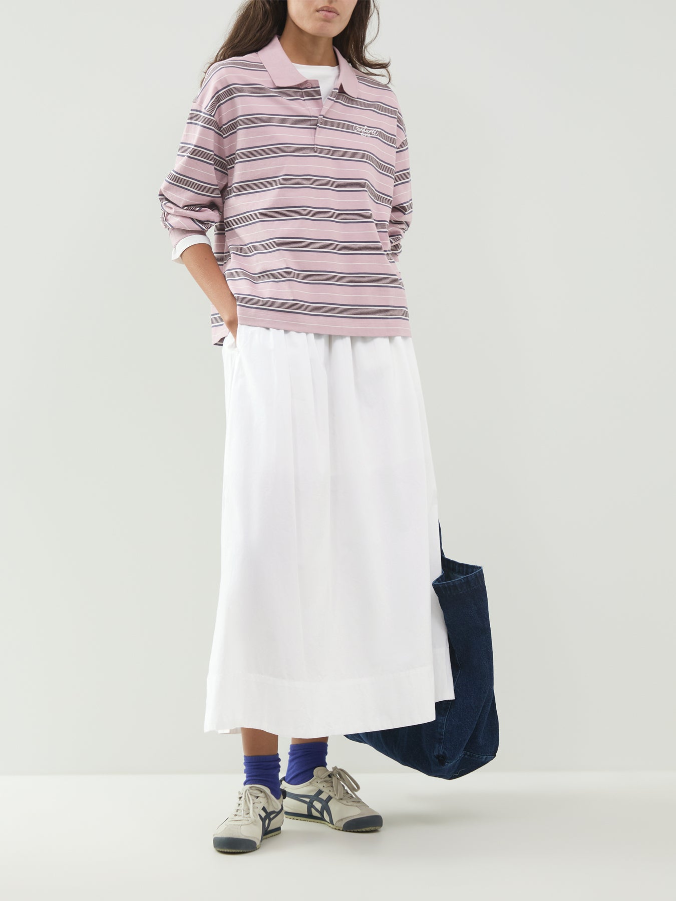 Bronson Stripe Cotton Long Sleeve Polo Shirt