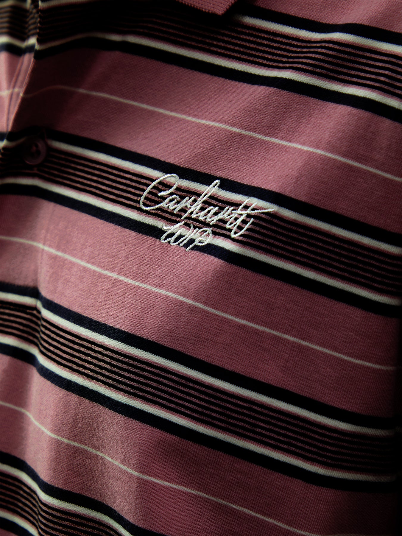 Bronson Stripe Cotton Long Sleeve Polo Shirt