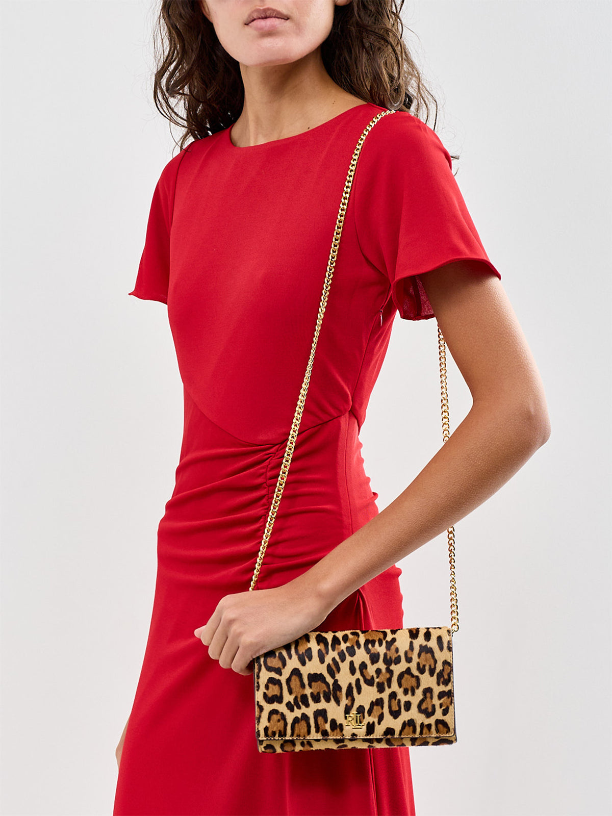 Women's Adair II Large Leather Leopard Wallet On A Chain