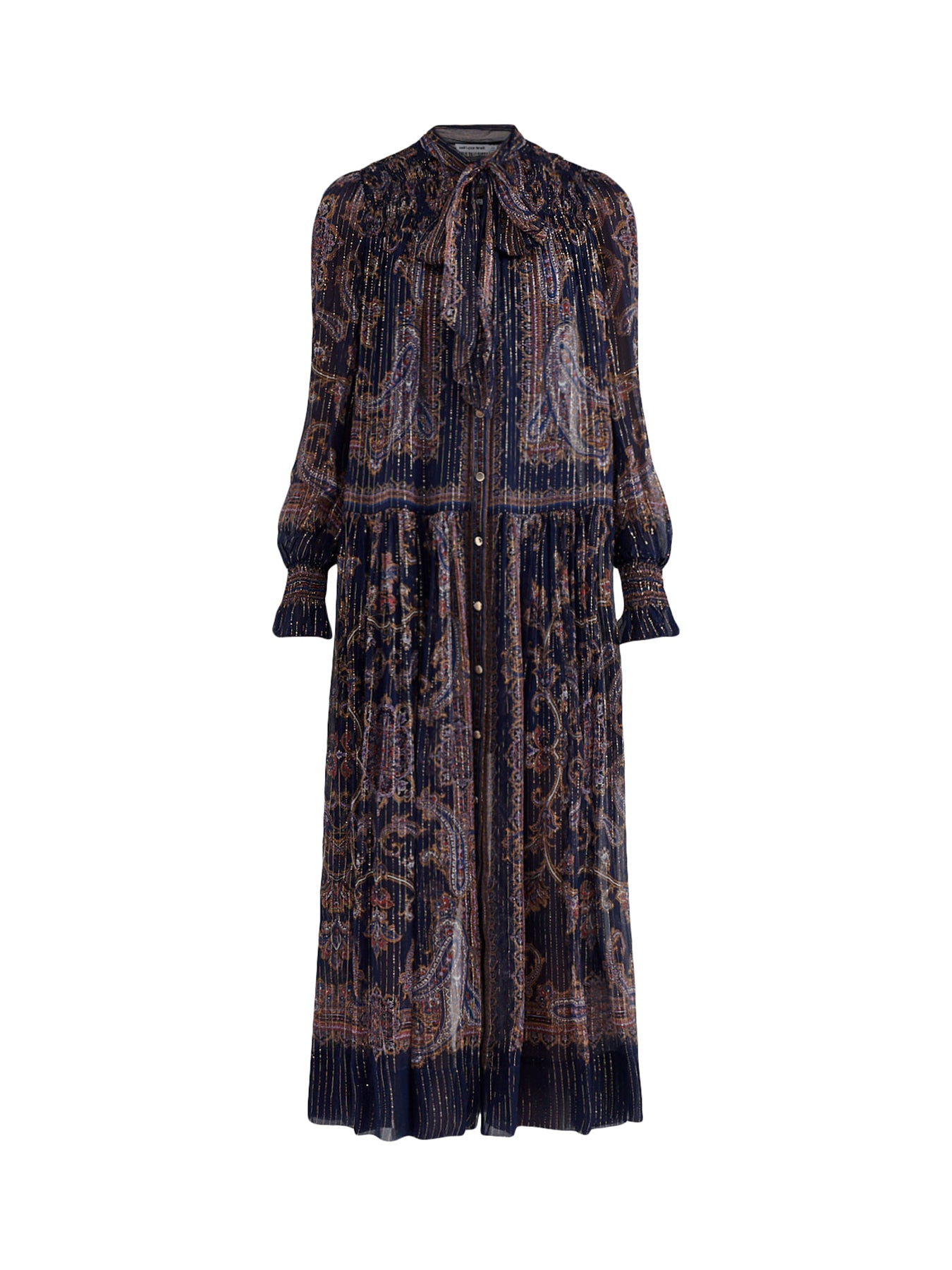 Silk Blend Printed Georgette Midi Dress