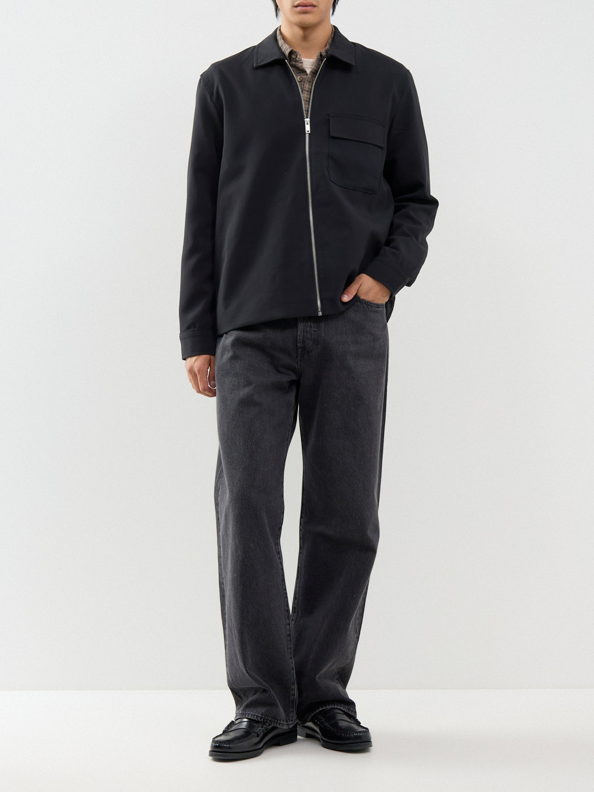 Will Regular-Fit Zip Overshirt - Jet Black