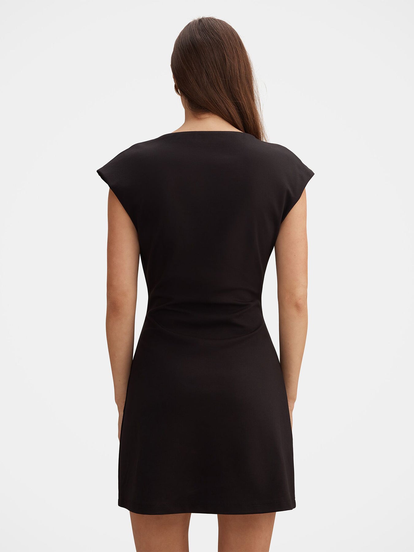 Carly Sleeveless Tuck Mini Dress Black