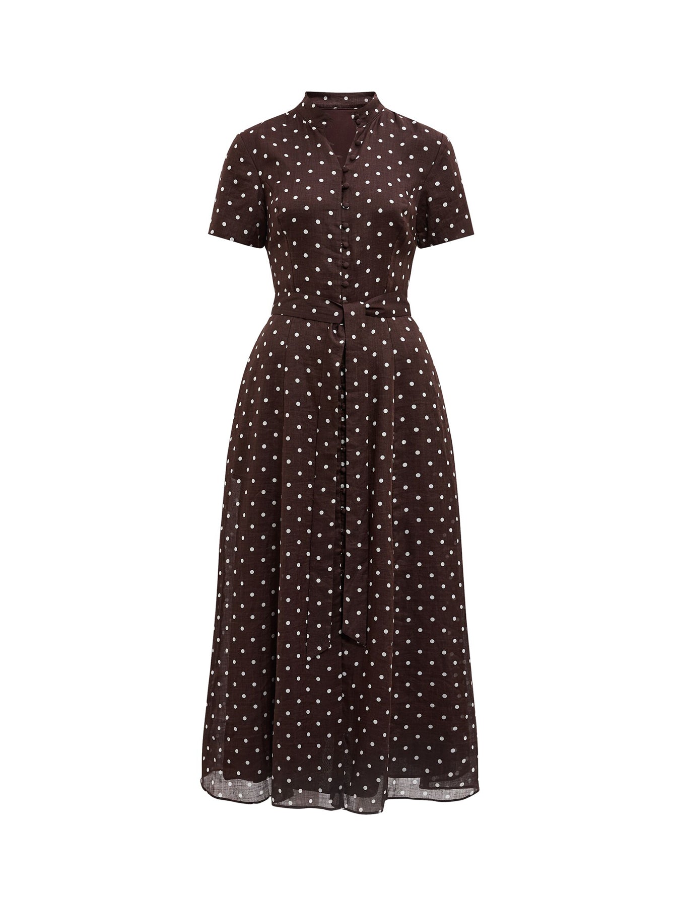 Therese Short Sleeve Midi Dress Brown