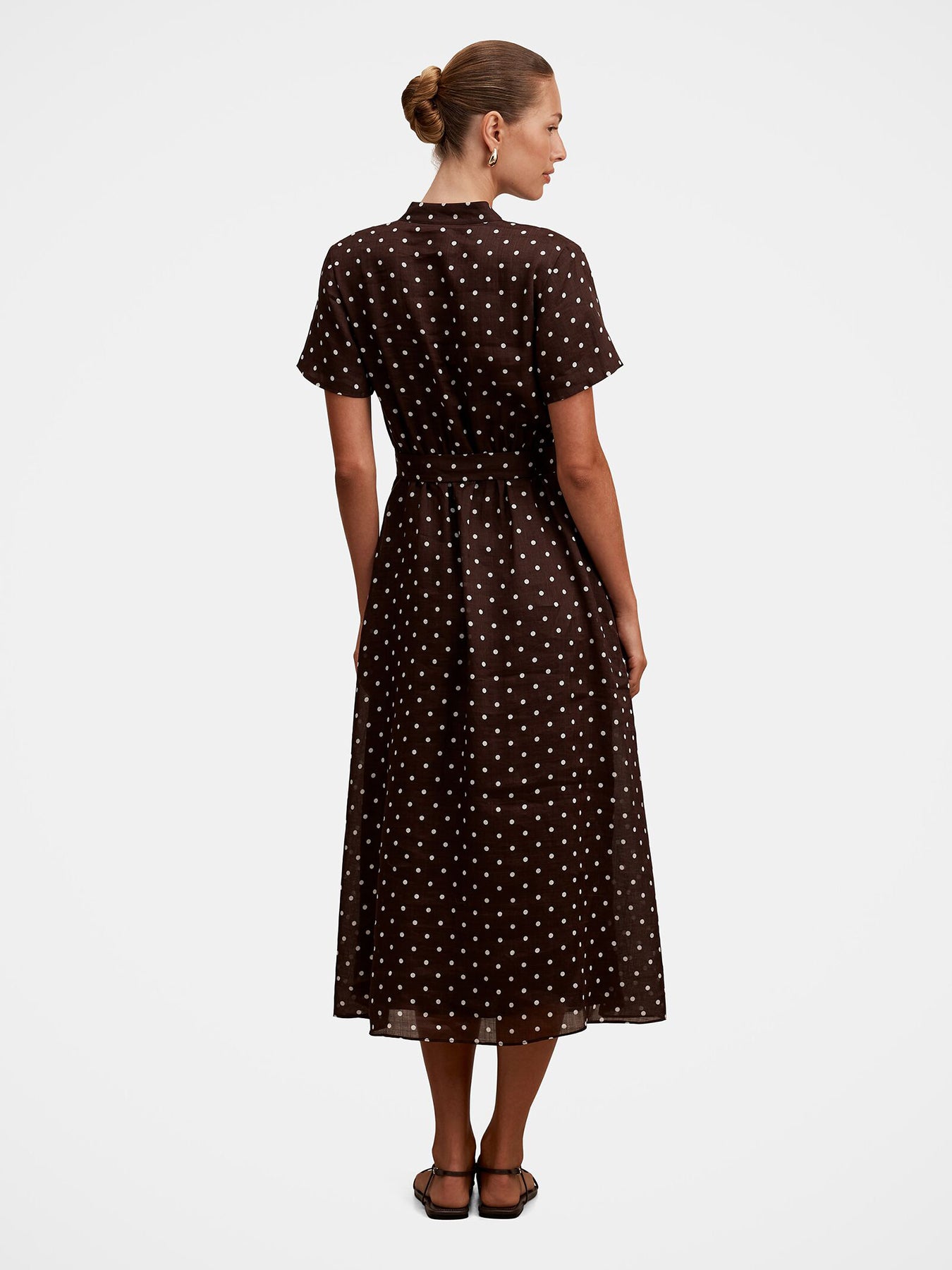 Therese Short Sleeve Midi Dress Brown