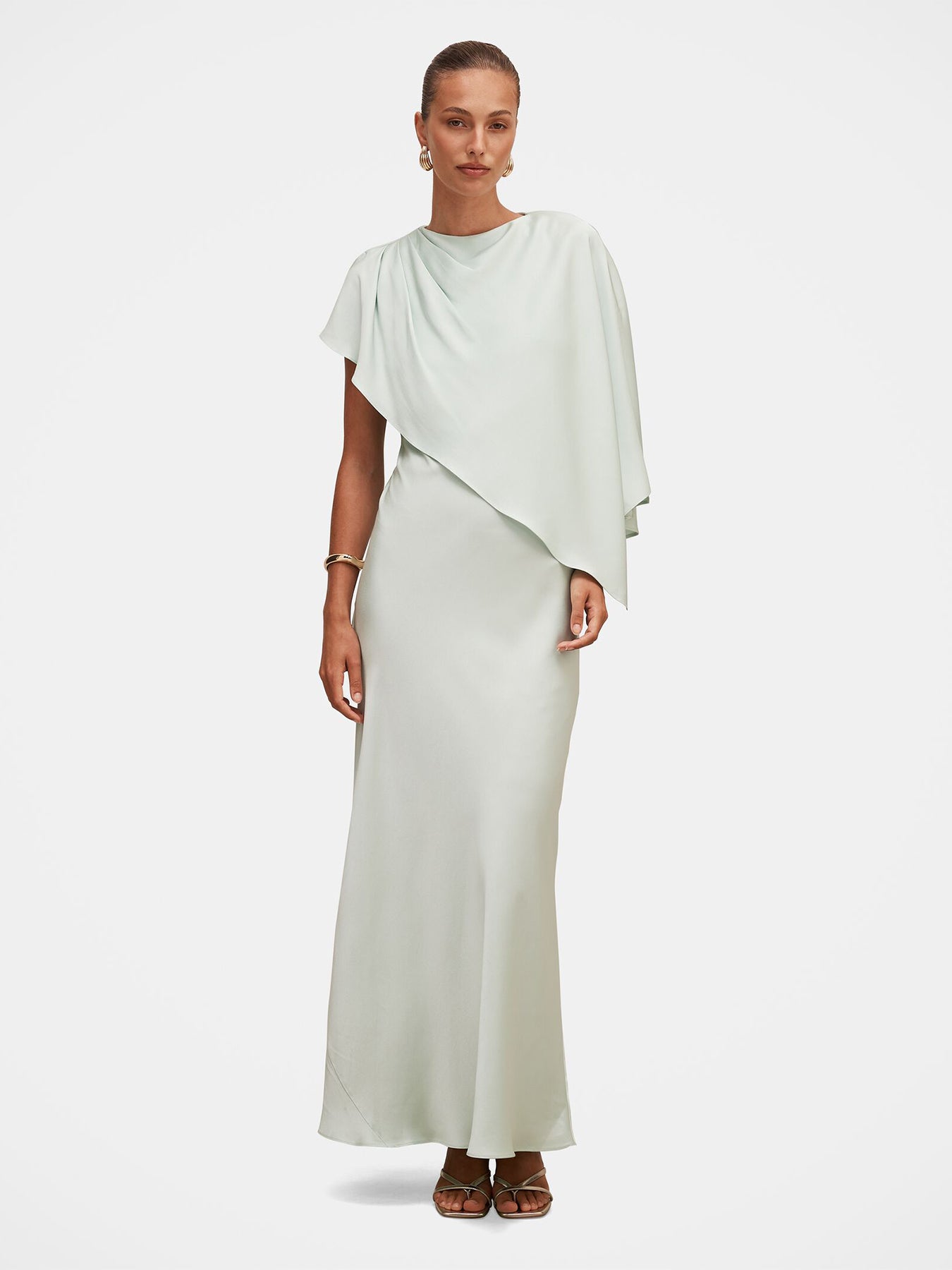 Zinnia Cape Maxi Dress Green