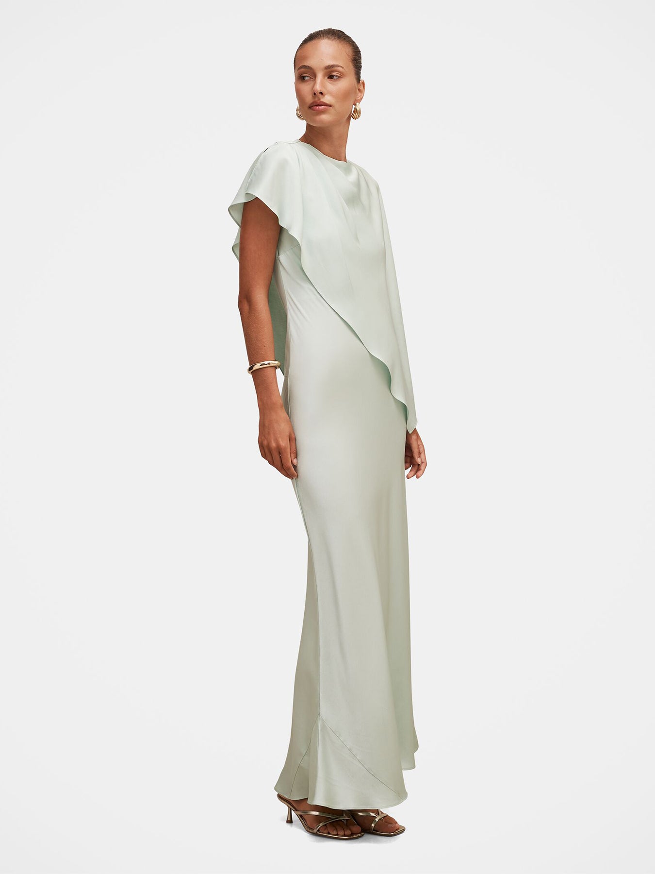 Zinnia Cape Maxi Dress Green