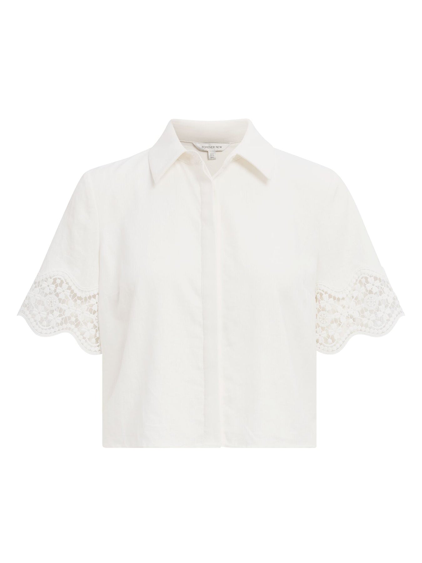 Skye Lace Trim Shirt White