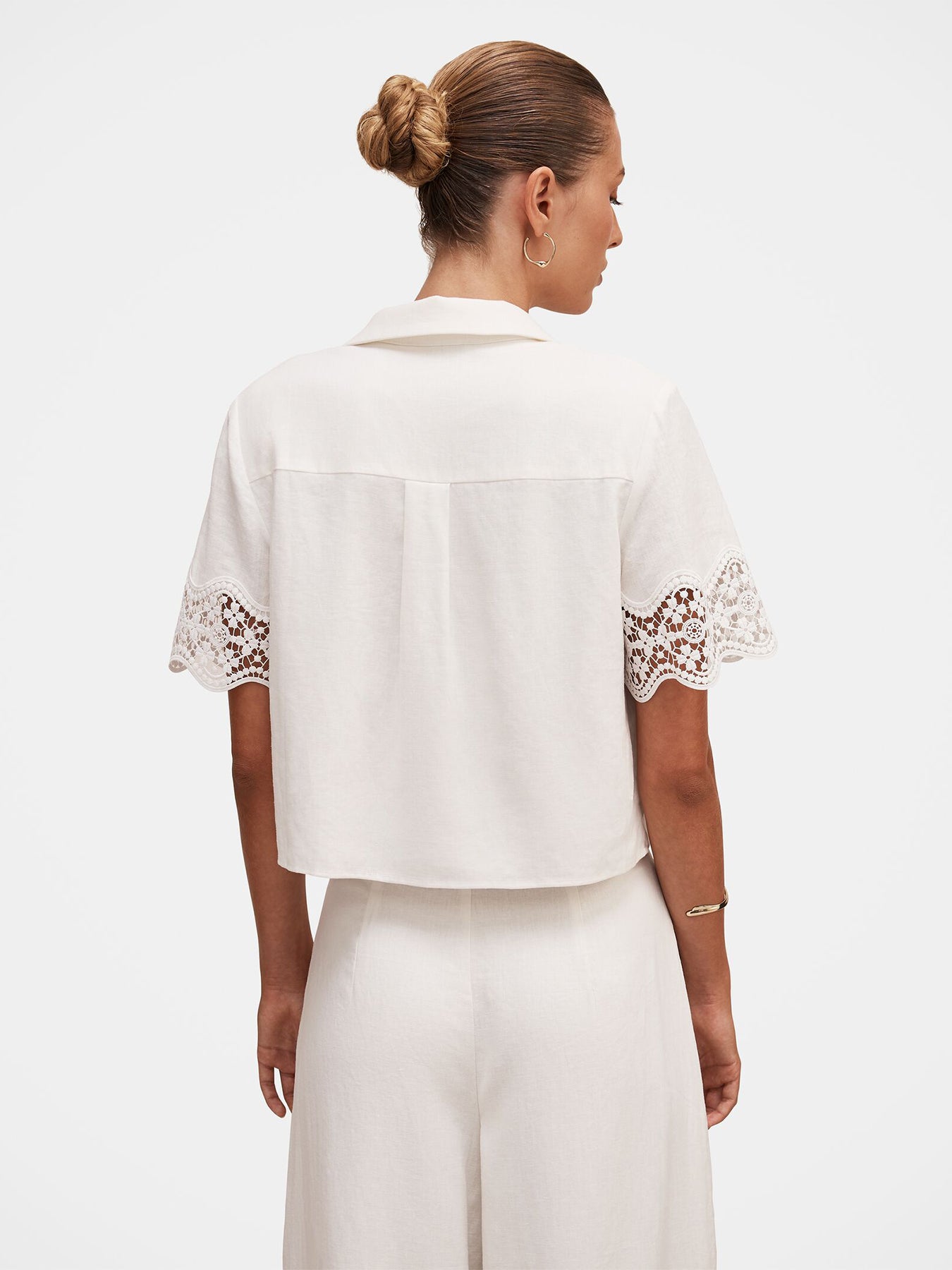 Skye Lace Trim Shirt White