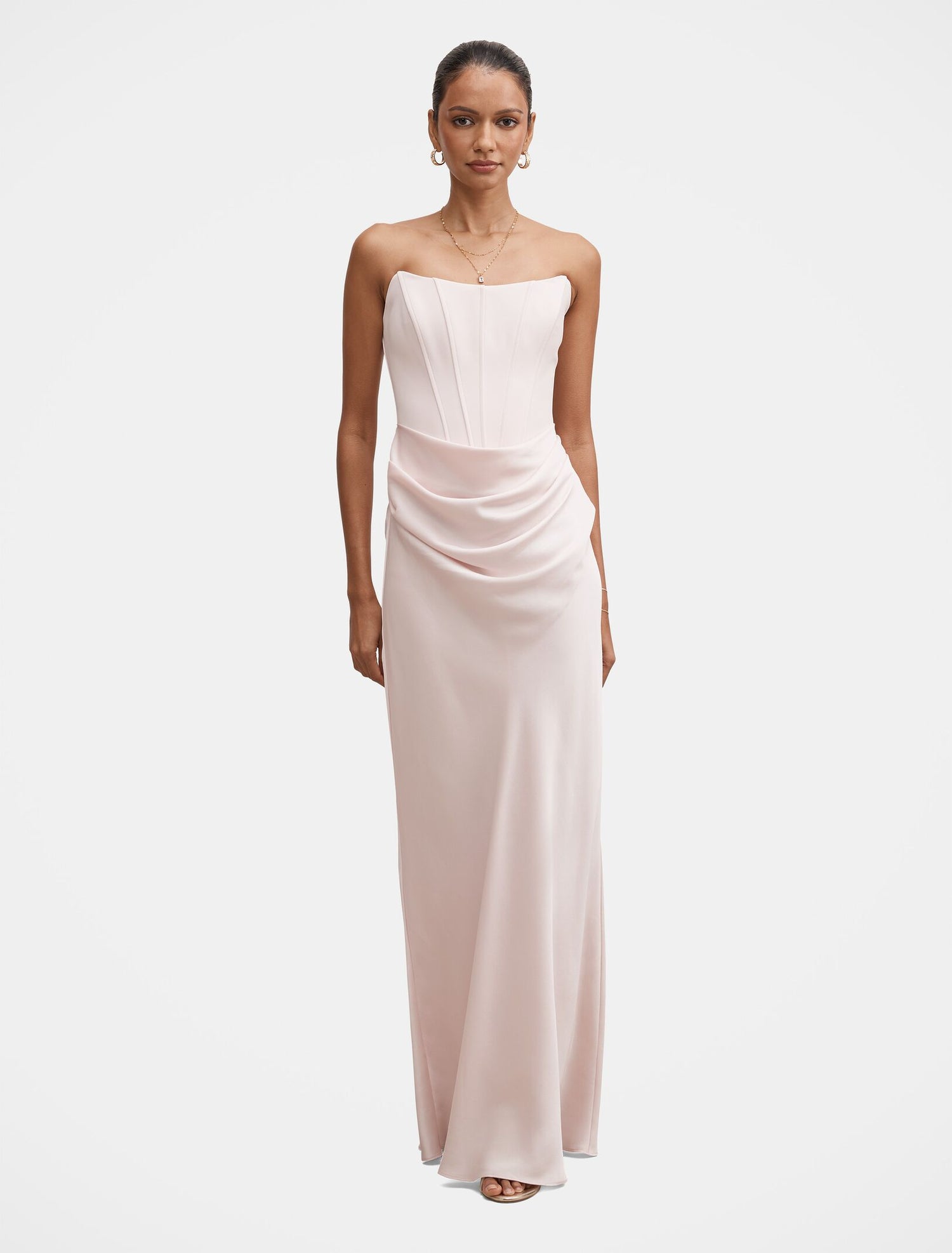 Isra Petite Drape Strapless Maxi Dress