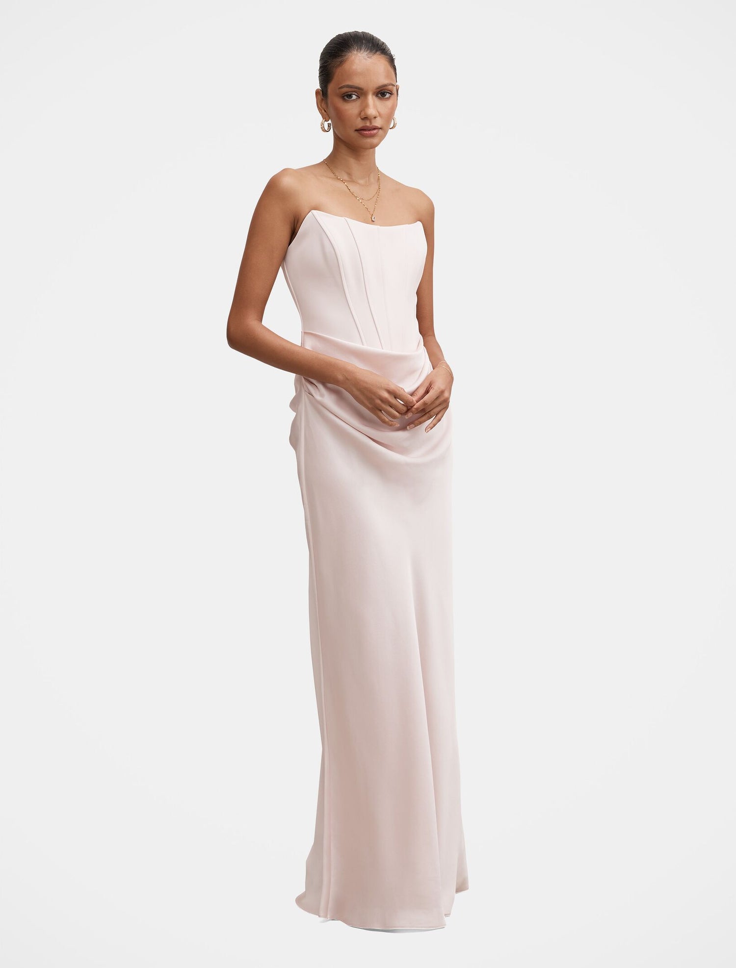 Isra Petite Drape Strapless Maxi Dress