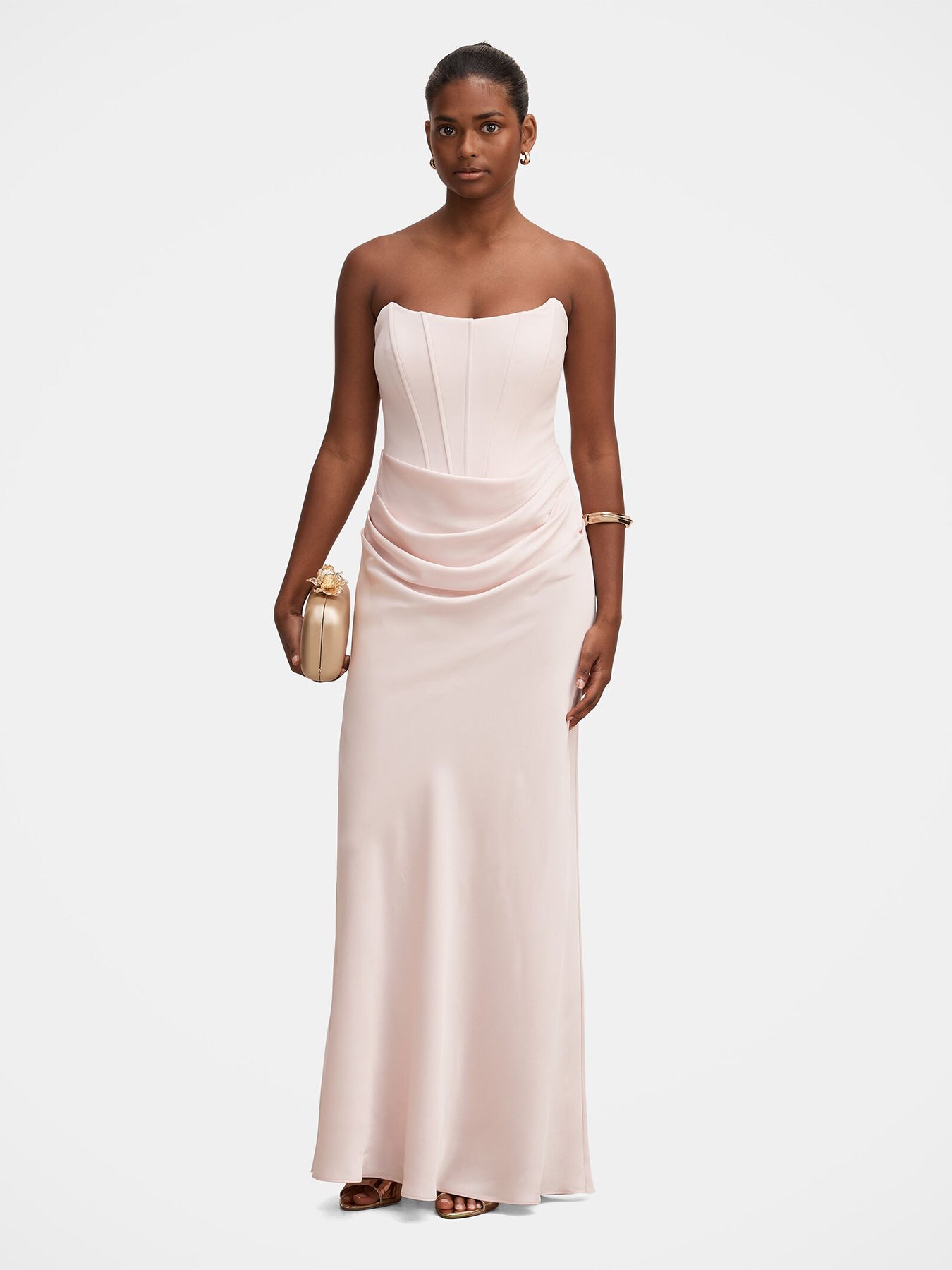 Isra Petite Drape Strapless Maxi Dress