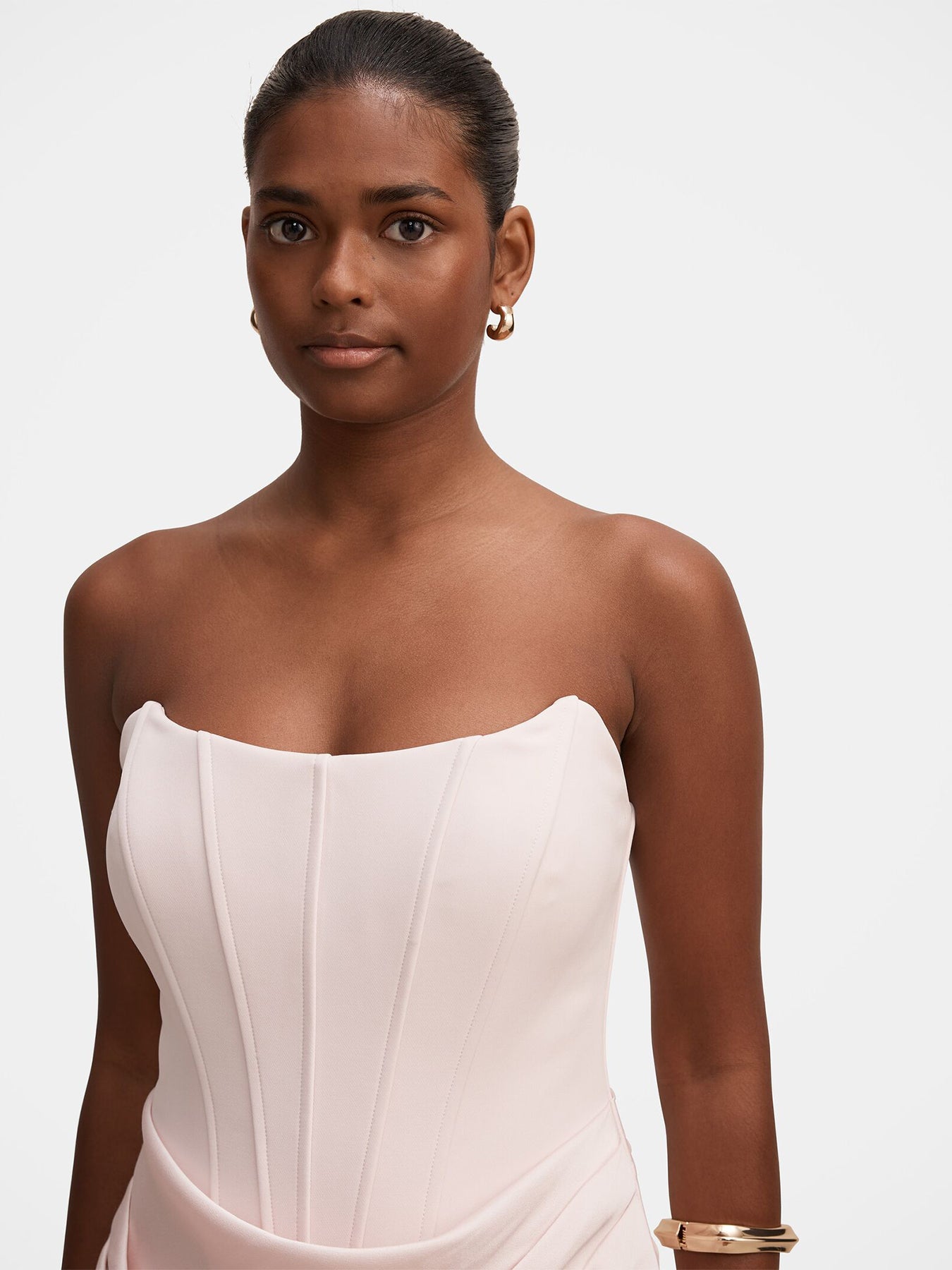 Isra Petite Drape Strapless Maxi Dress
