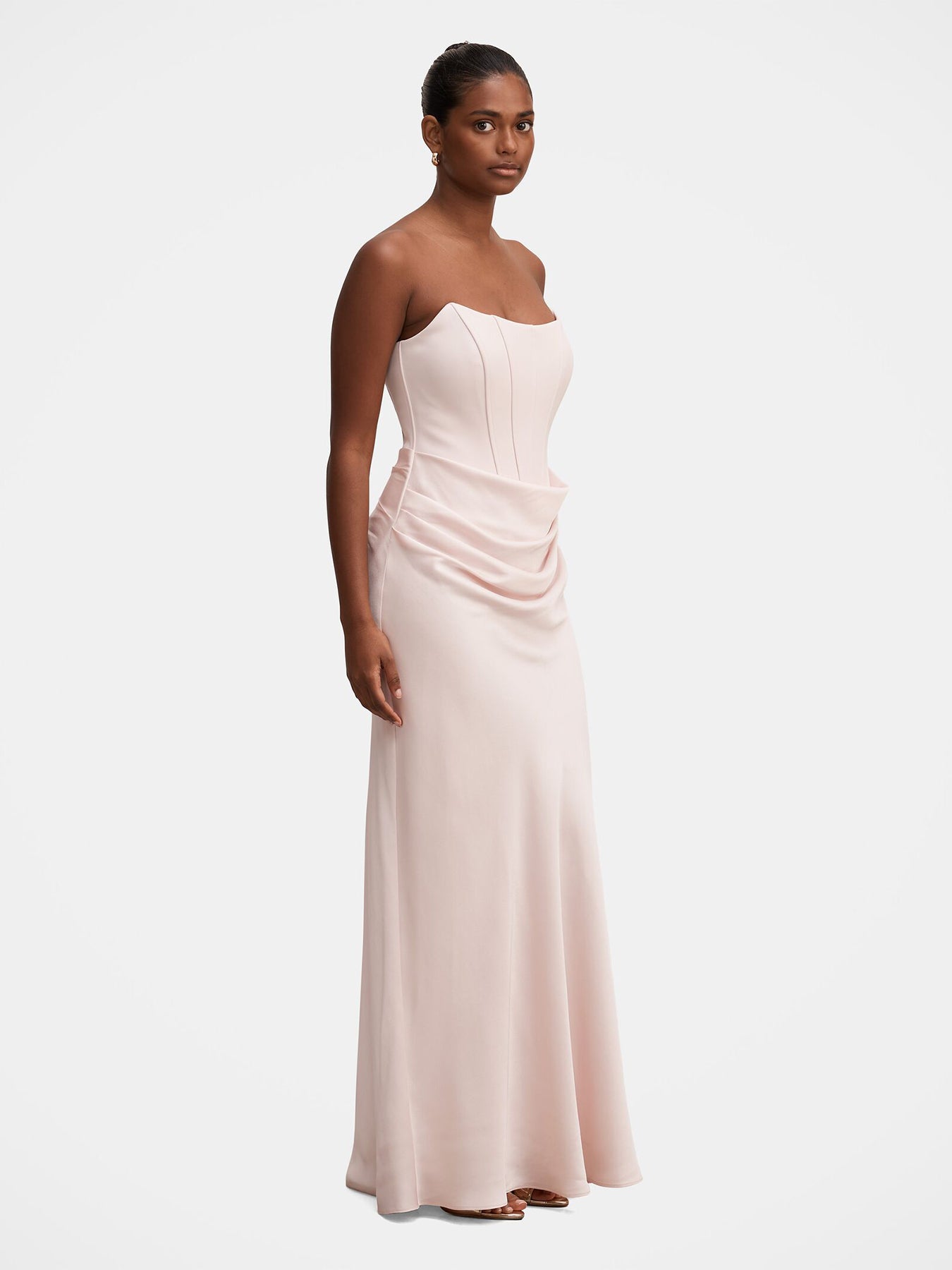 Isra Petite Drape Strapless Maxi Dress