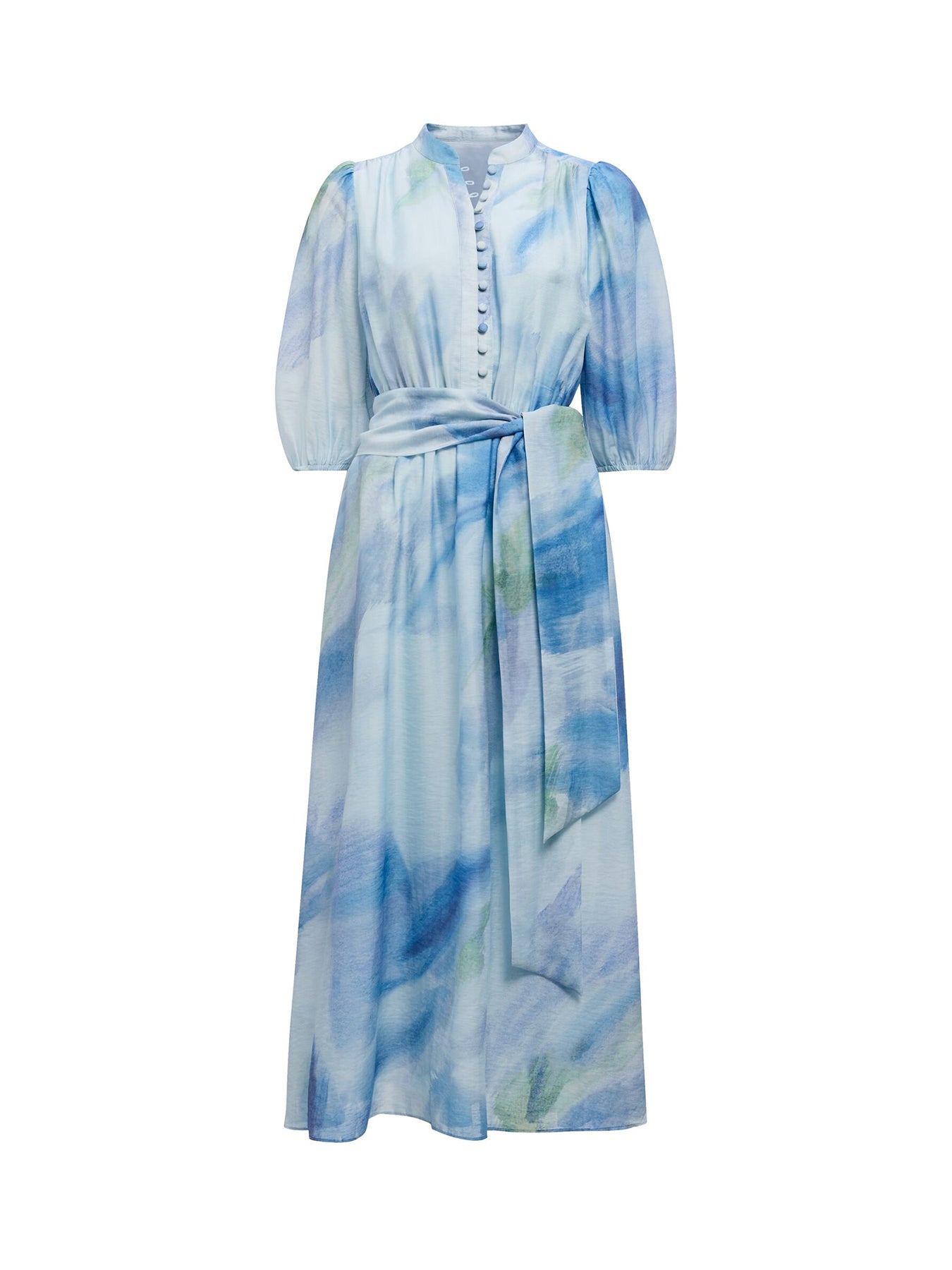 Lorena Button Front Midi Dress Blue