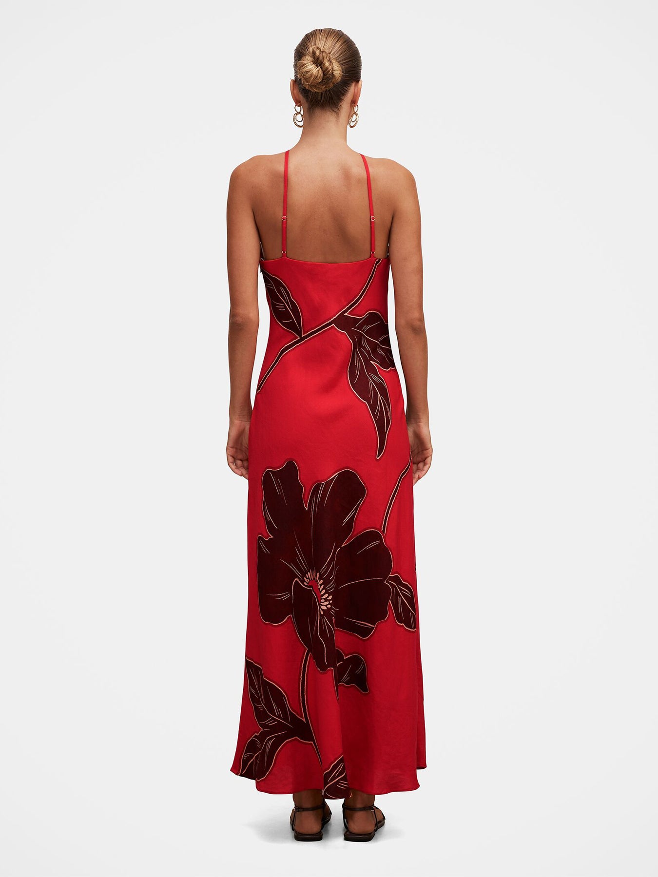 Nova Arrow Neck Maxi Dress Red
