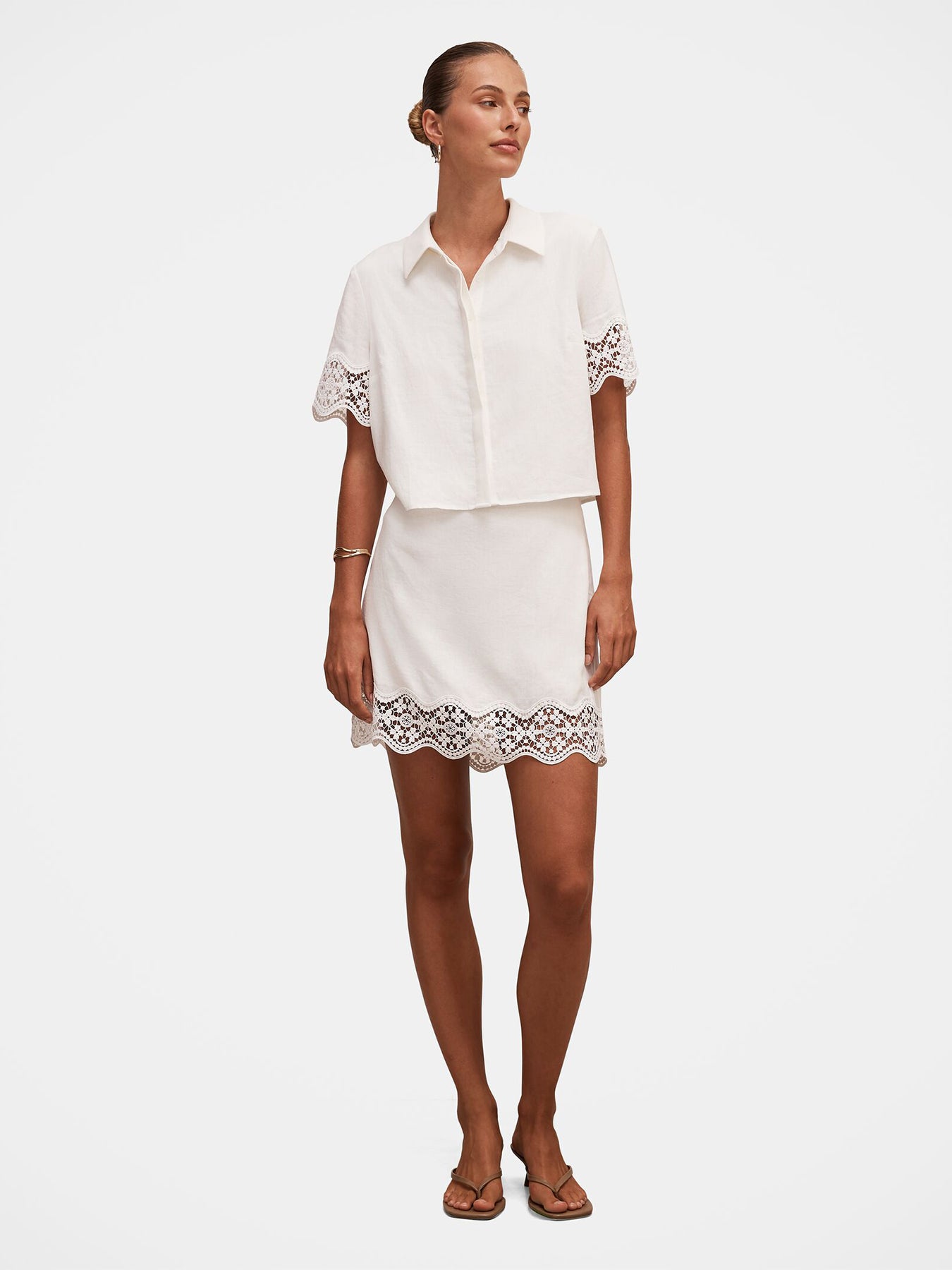 Skye Trim Detail Mini Skirt White