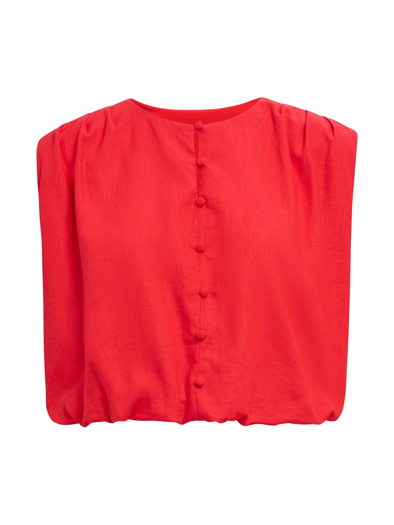 Naia Bubble Hem Top Red