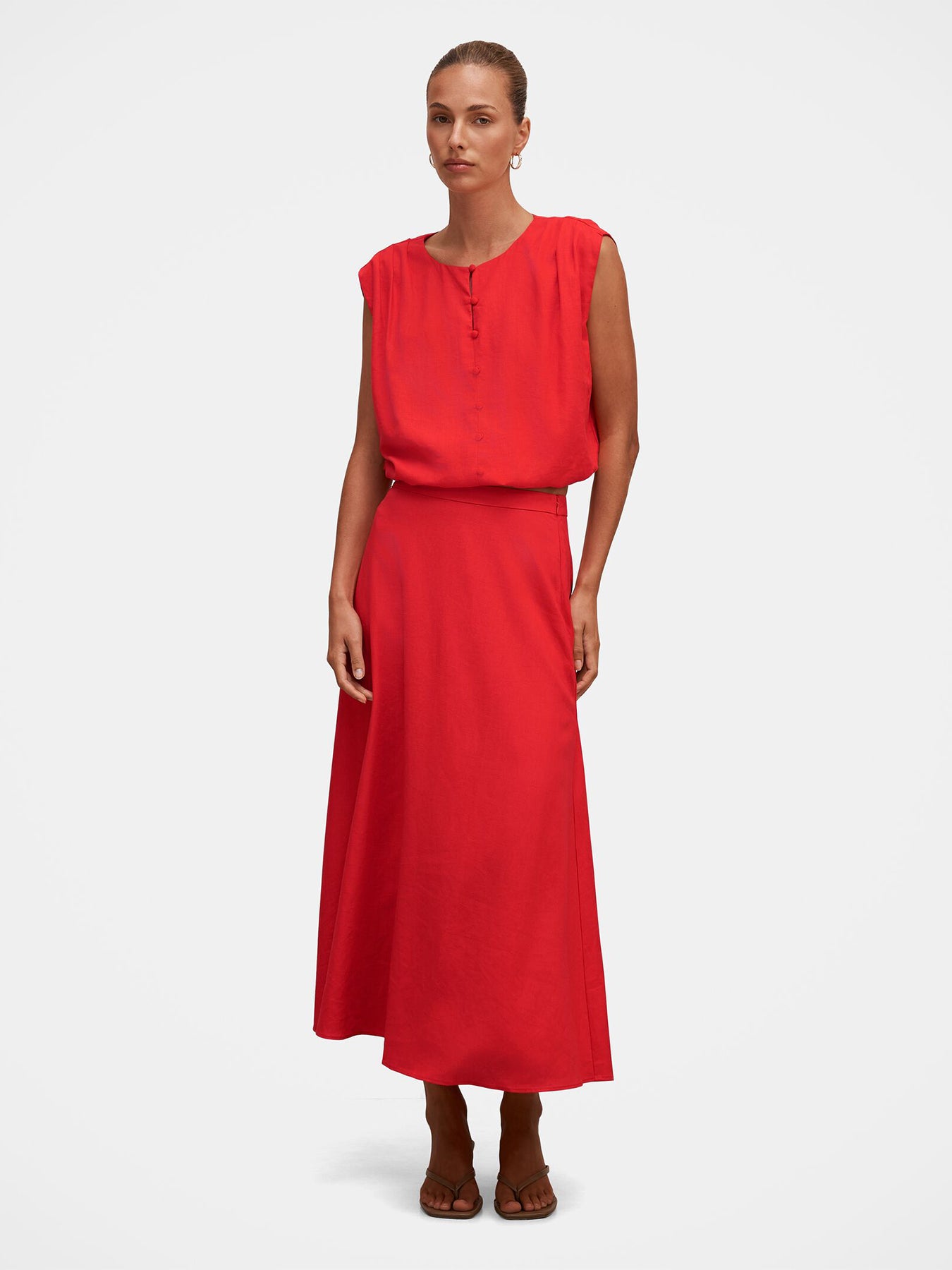 Naia Bubble Hem Top Red