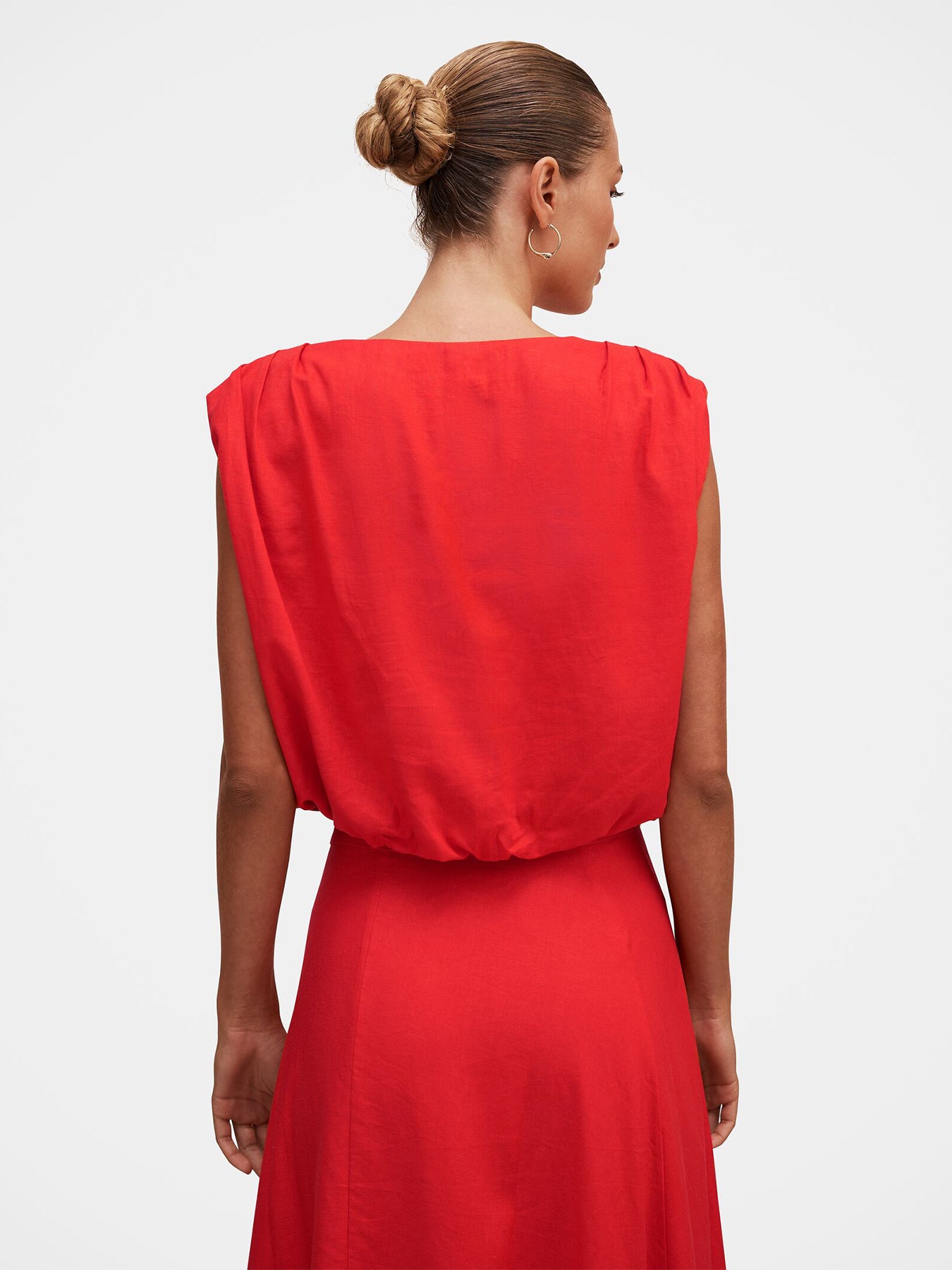 Naia Bubble Hem Top Red