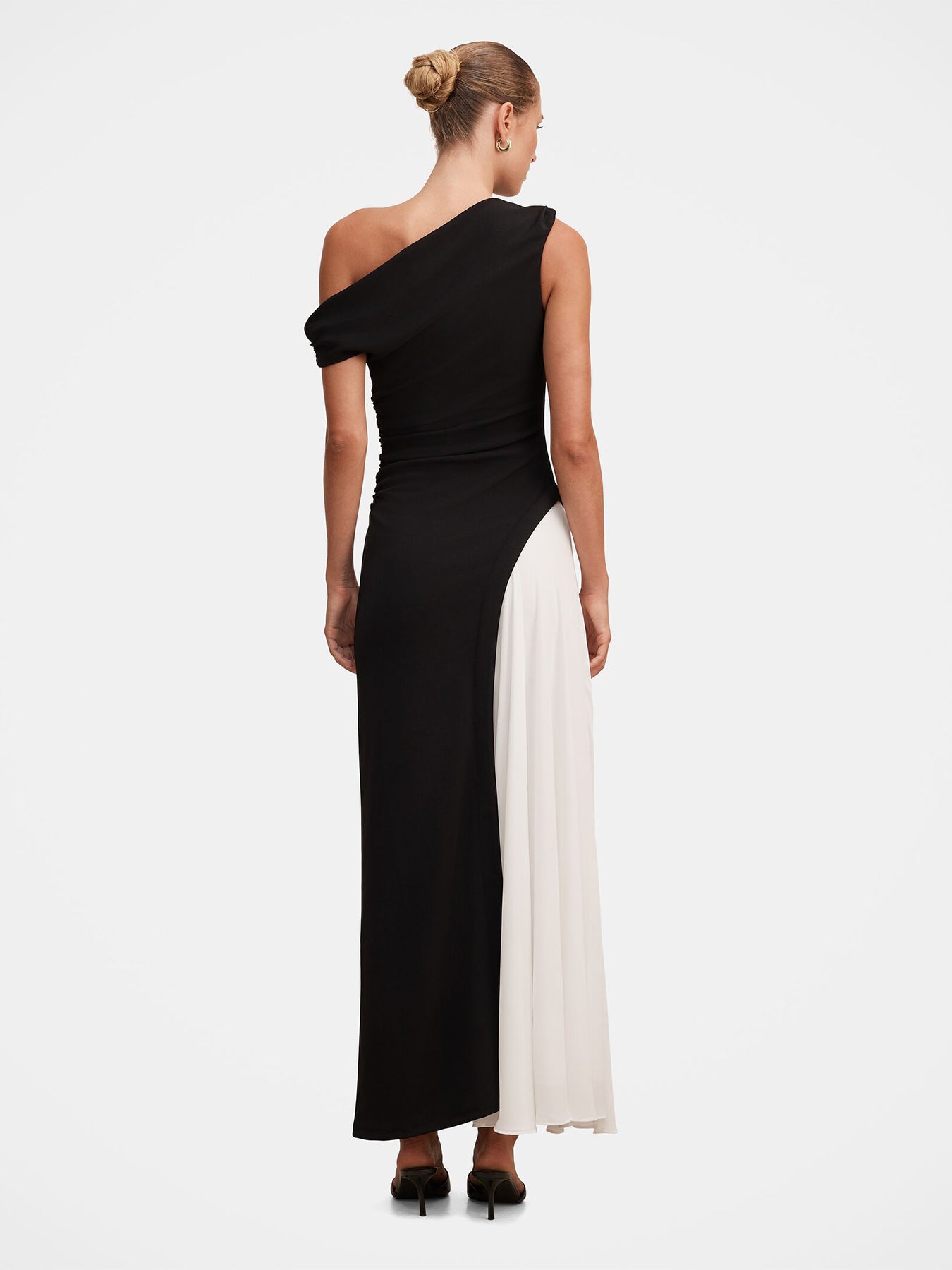 Camille Off Shoulder Contrast Maxi Dress Black