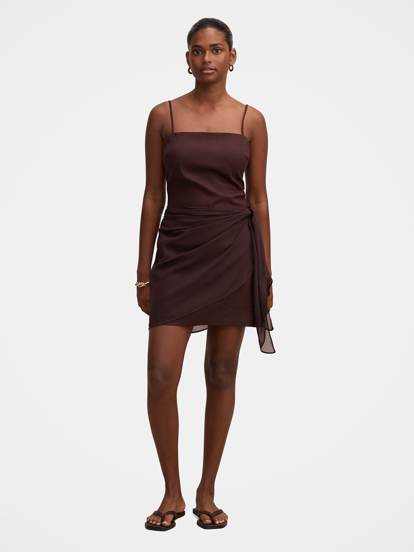 Sienna Petite Linen Sarong Mini Dress