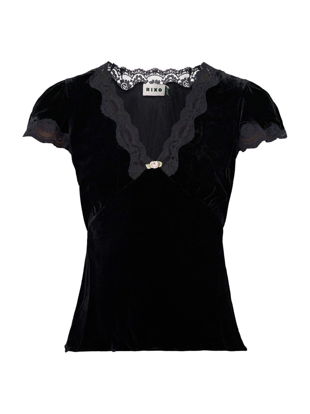 Karia Viscose & Silk Top – Black Velvet