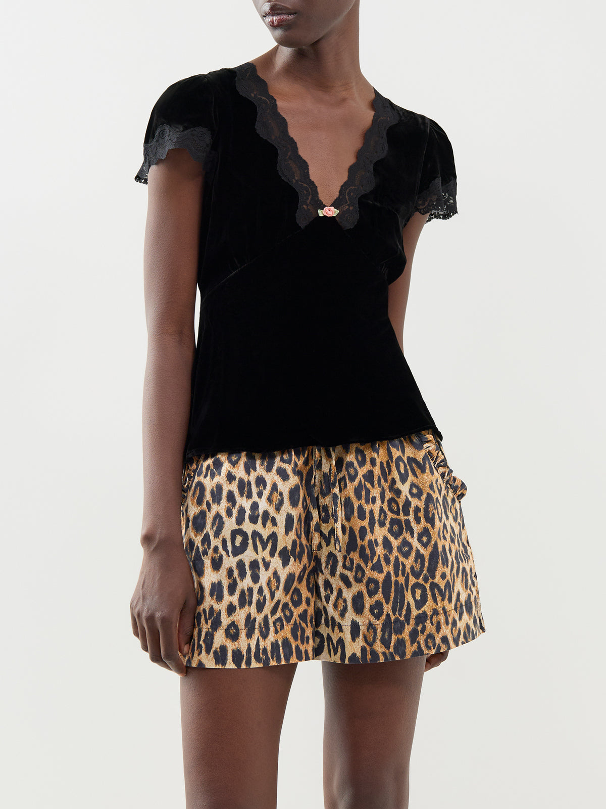 Karia Viscose & Silk Top – Black Velvet
