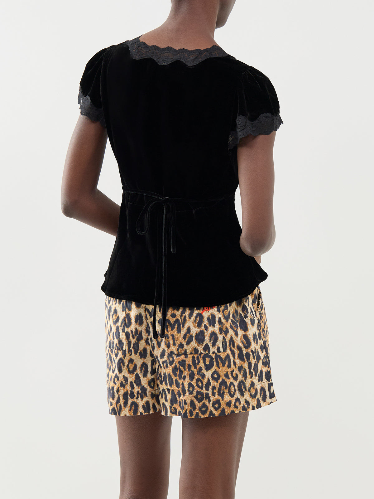 Karia Viscose & Silk Top – Black Velvet