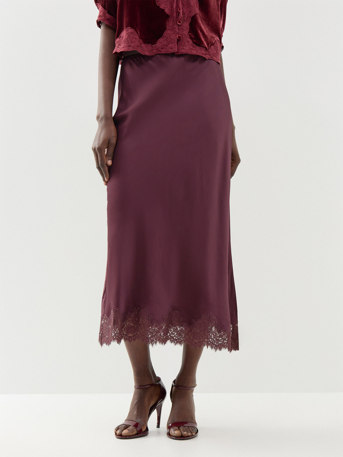 Matilde Ecovero Viscose Blend Skirt – Wine