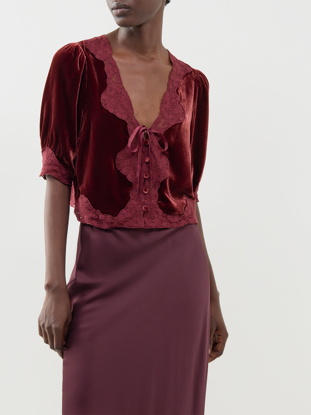 Ursula Viscose Top – Bordeaux