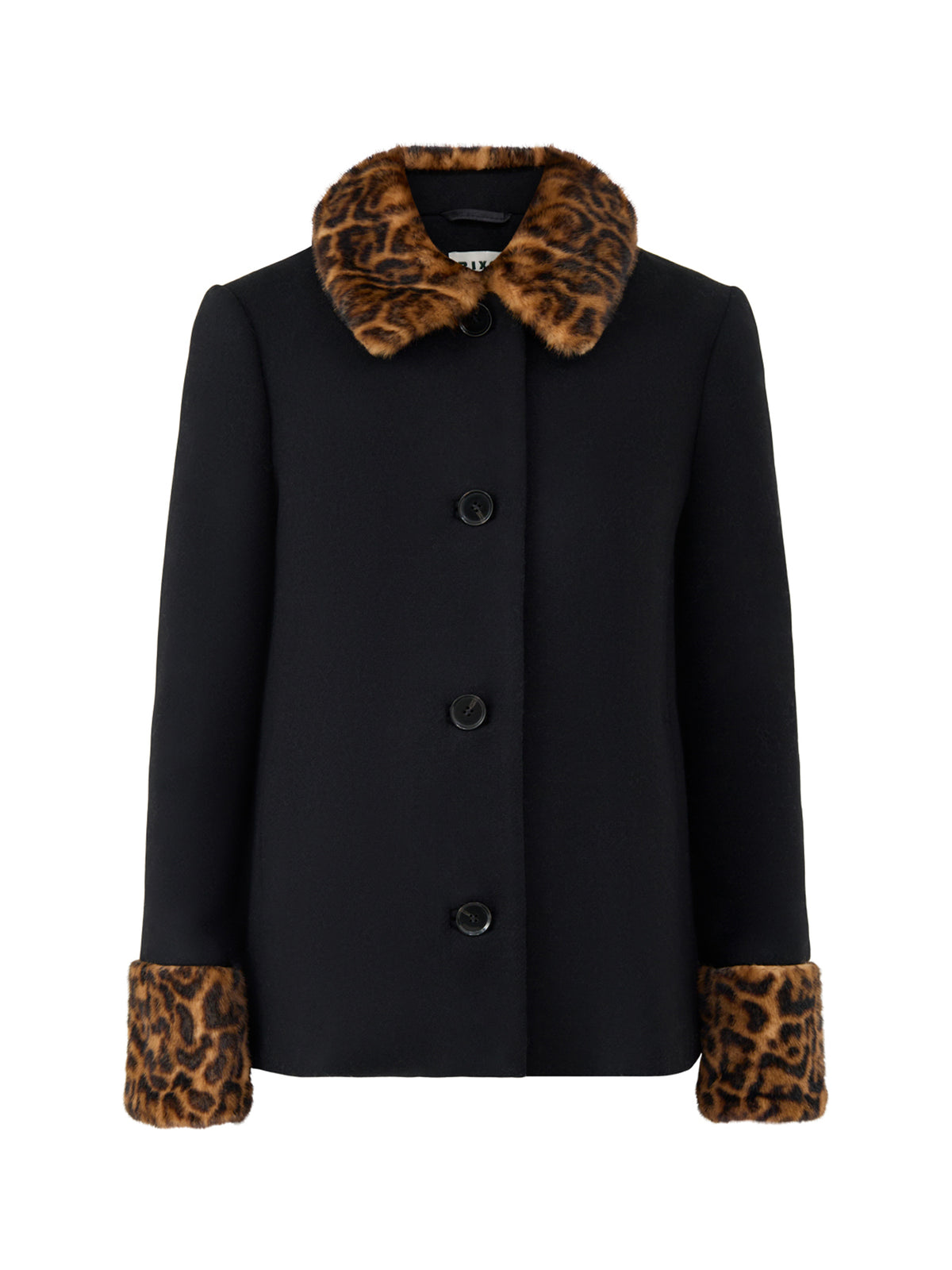 Aldith Wool Blend Leopard Print Jacket