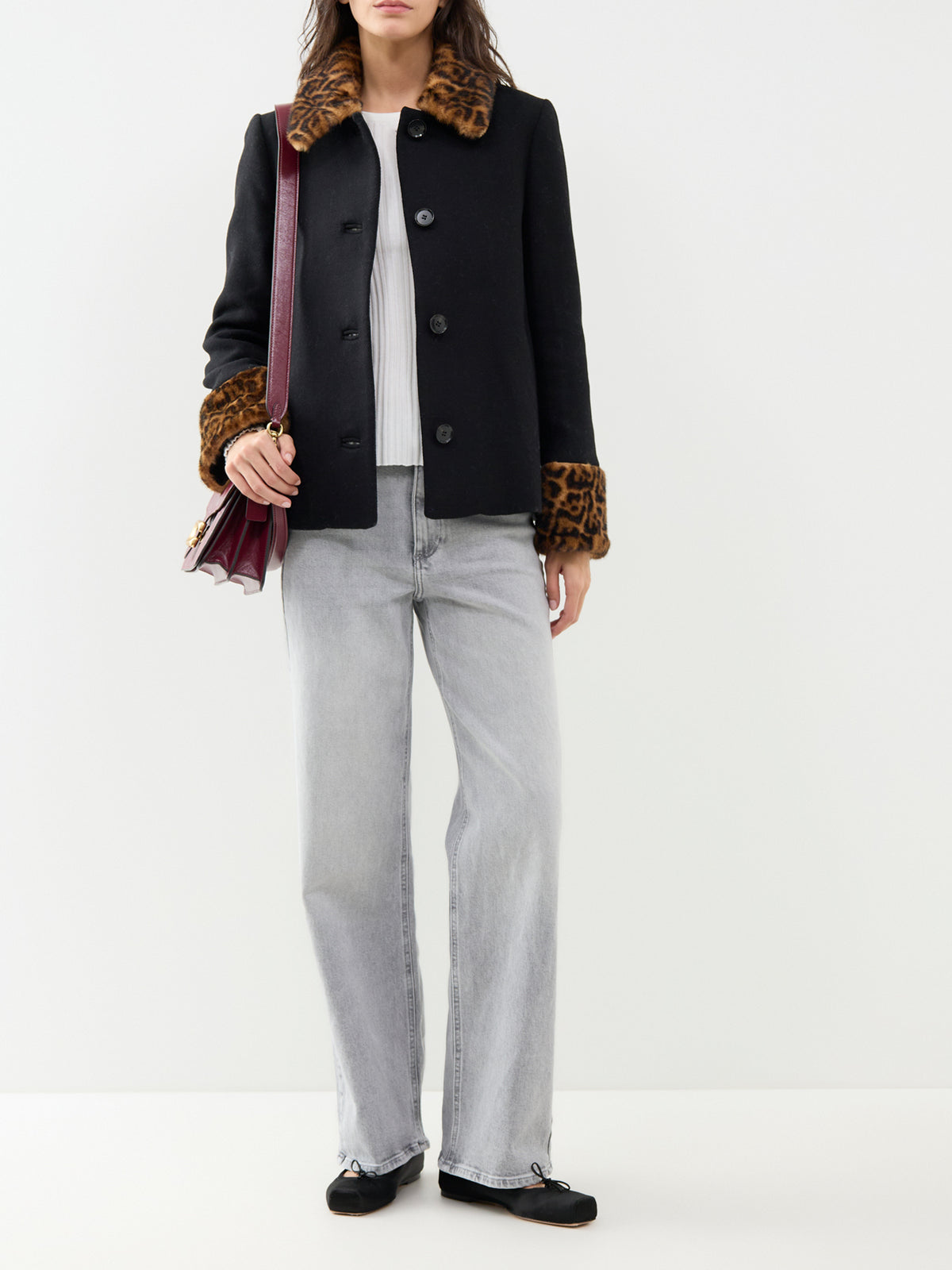 Aldith Wool Blend Leopard Print Jacket