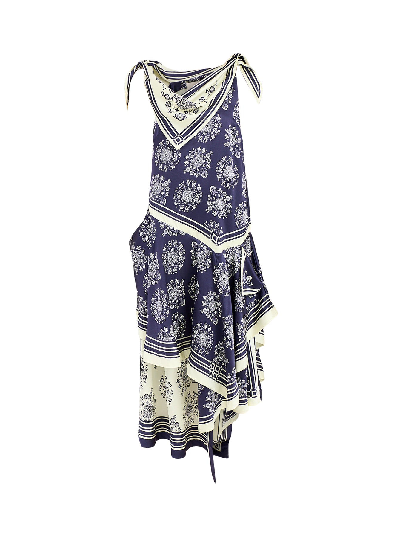 Banderra Silk Satin Scarf Midi Dress
