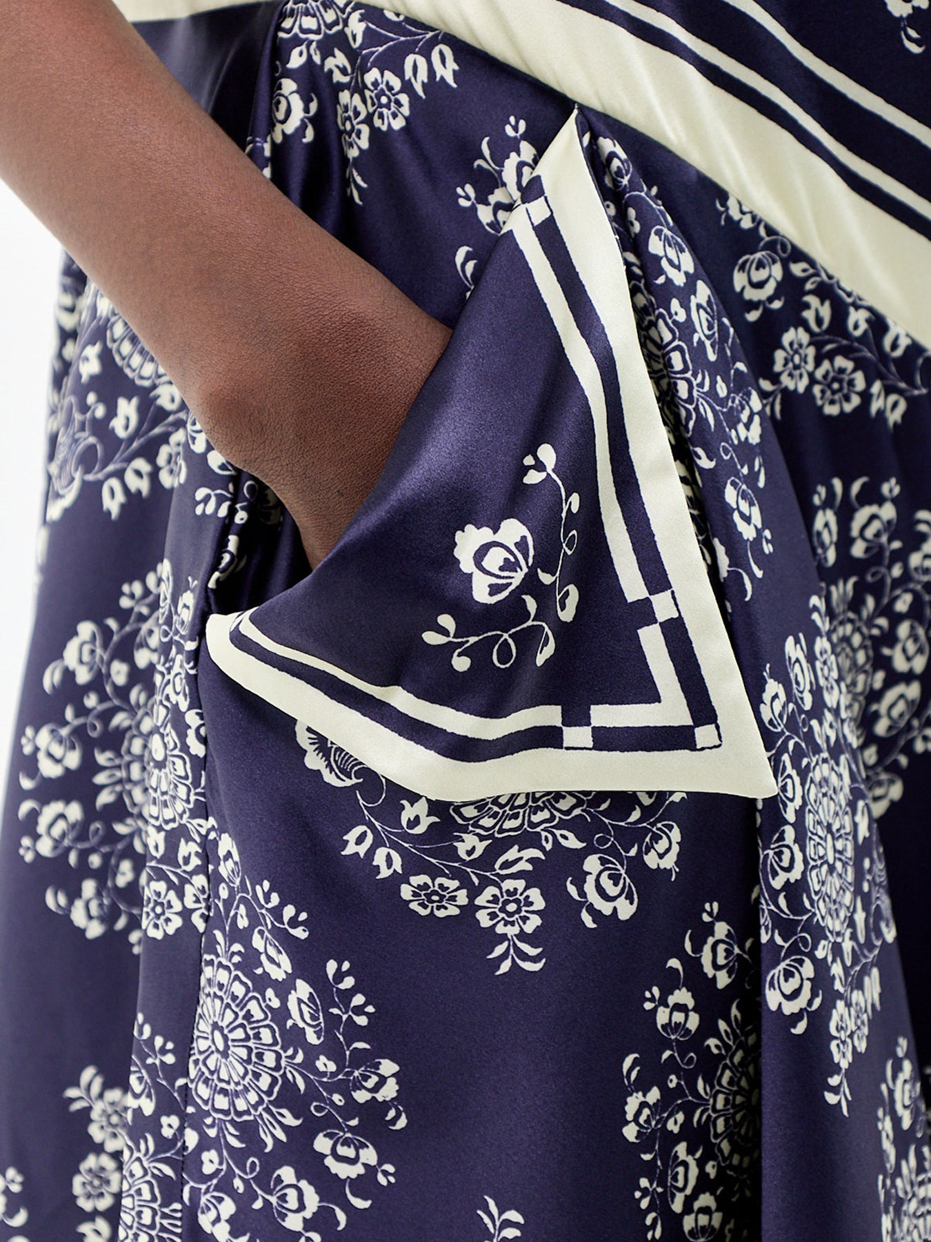 Banderra Silk Satin Scarf Midi Dress